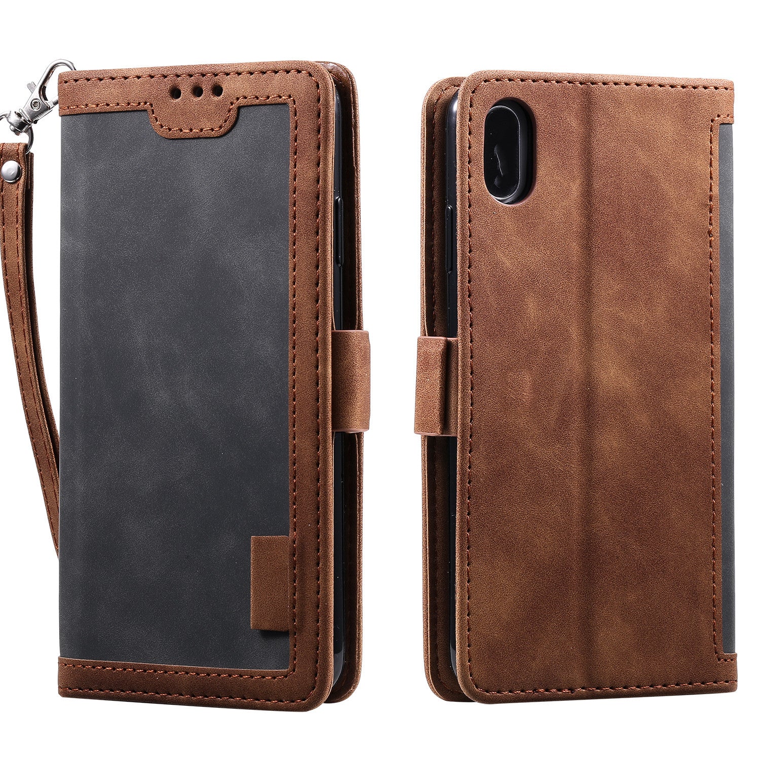Vintage Splicing Style Wallet Stand Leather Case for iPhone XR 6.1 inch