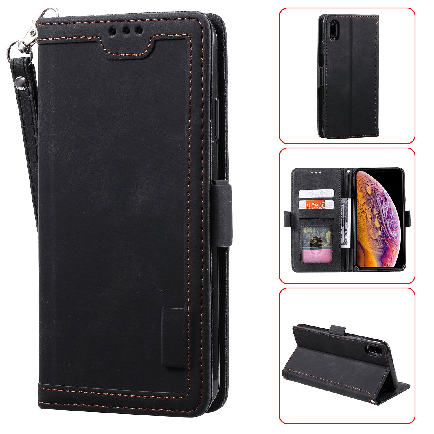 Vintage Splicing Style Wallet Stand Leather Case for iPhone XR 6.1 inch