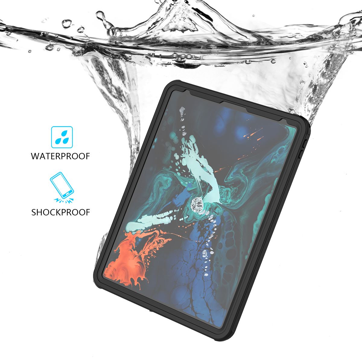 IP68 Waterproof Drop-proof Dust-proof Tablet Protective Cover for iPad Pro 12.9-inch (2018)