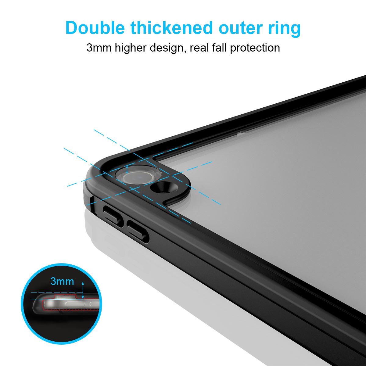 IP68 Waterproof Drop-proof Dust-proof Tablet Protective Cover for iPad Pro 12.9-inch (2018)