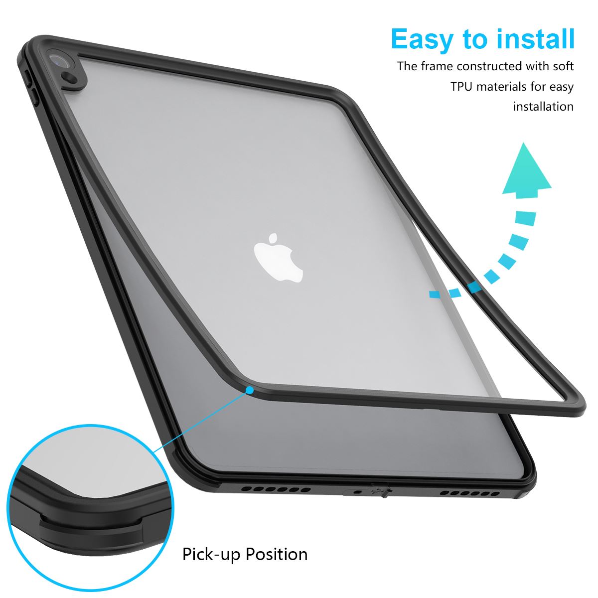 IP68 Waterproof Drop-proof Dust-proof Tablet Protective Cover for iPad Pro 12.9-inch (2018)