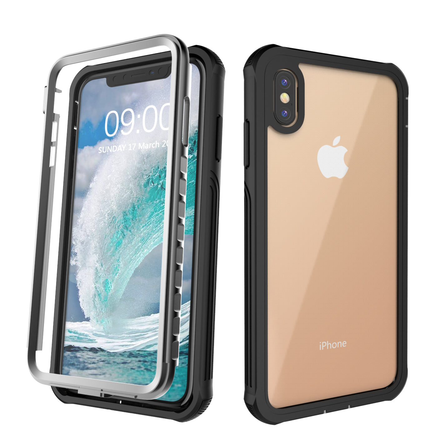 Shockproof All-inclusive PC Protector Cover Built-in PET Front Film for iPhone XS Max 6.5 inch