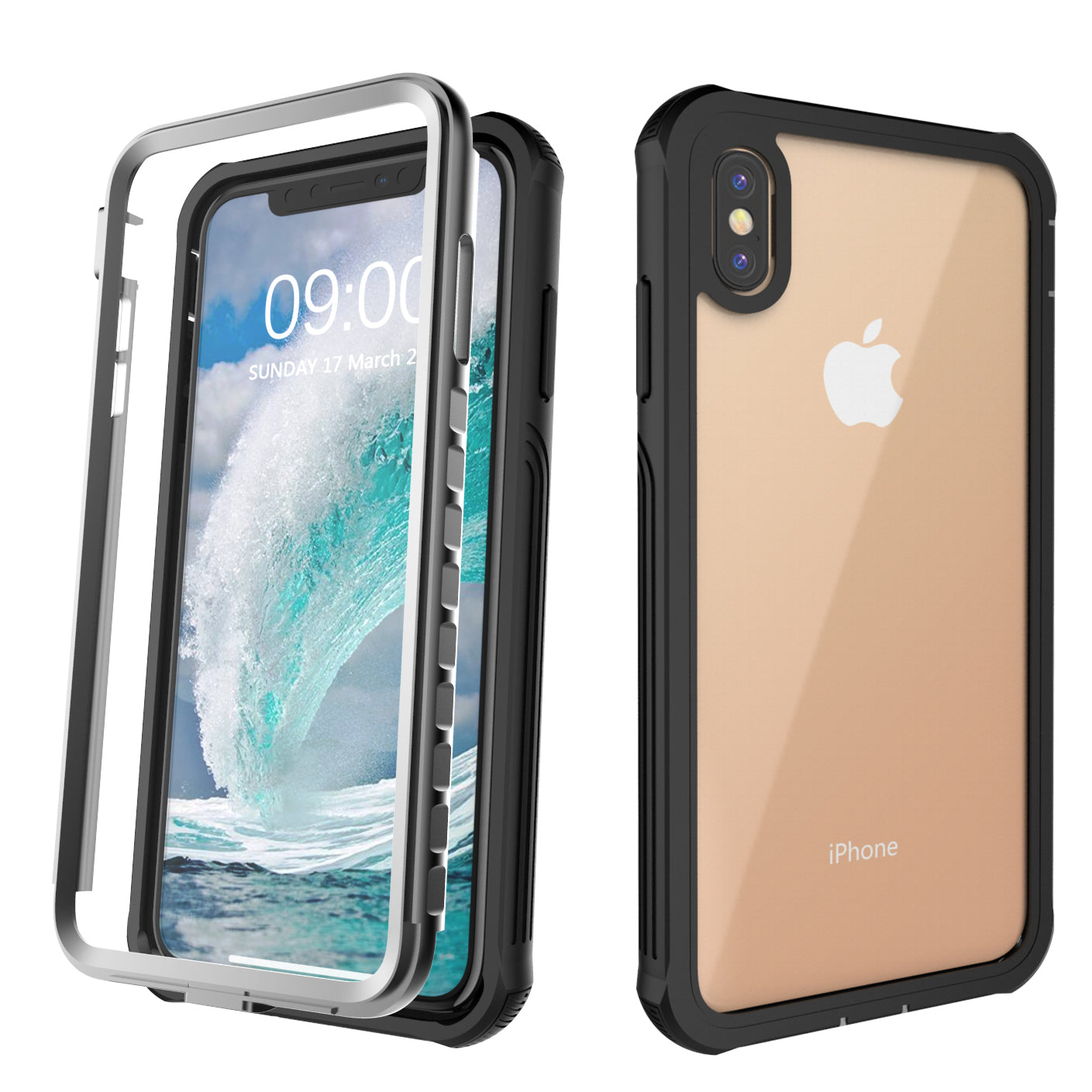 Shockproof All-inclusive PC Protector Cover Built-in PET Front Film for iPhone XS Max 6.5 inch