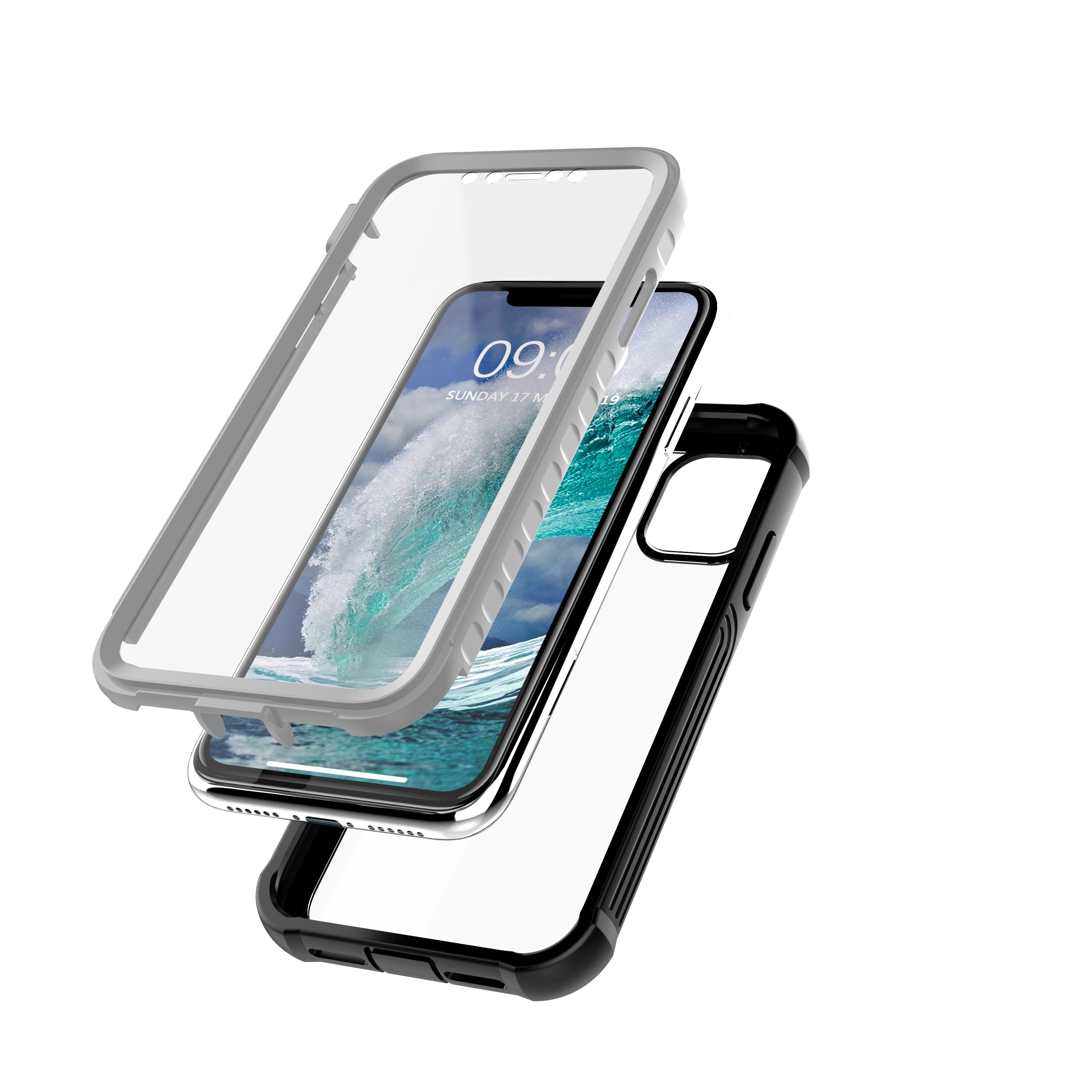 Drop-proof All-wrapped Plastic Phone Shell Built-in PET Screen Film for iPhone 11 Pro Max 6.5 inch