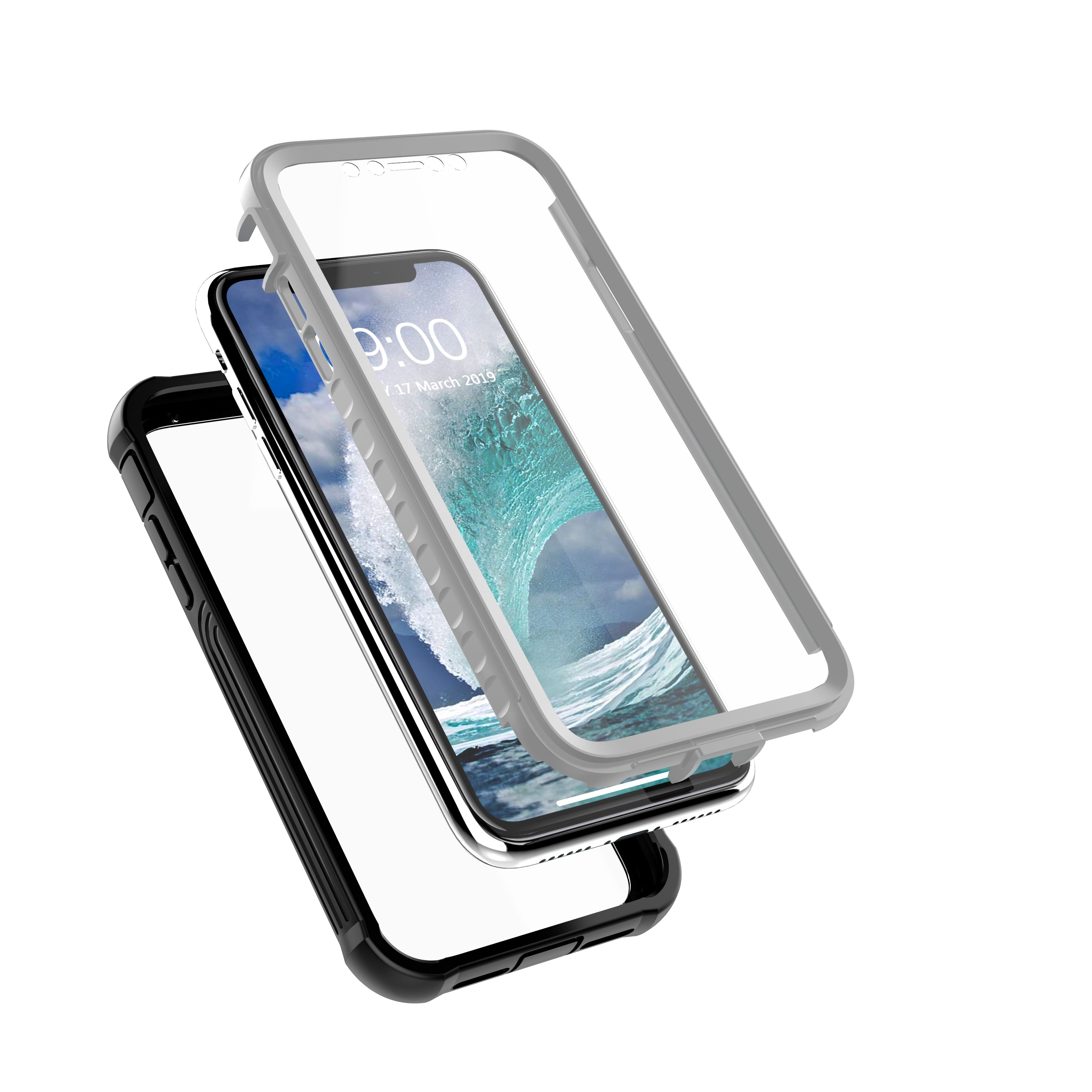 Drop-proof All-wrapped Plastic Phone Shell Built-in PET Screen Film for iPhone 11 Pro Max 6.5 inch