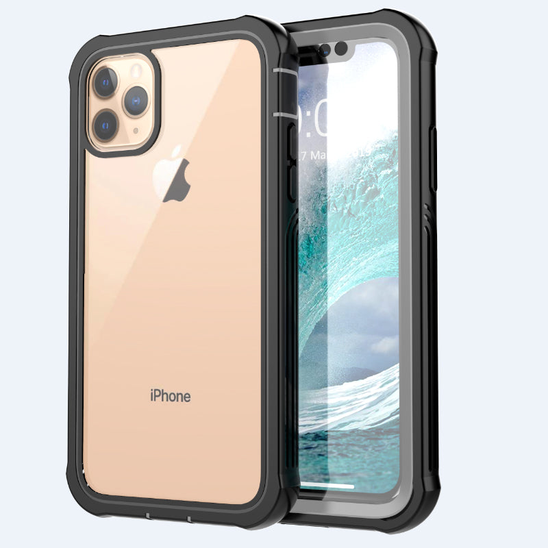 Drop-proof All-wrapped Plastic Phone Shell Built-in PET Screen Film for iPhone 11 Pro Max 6.5 inch