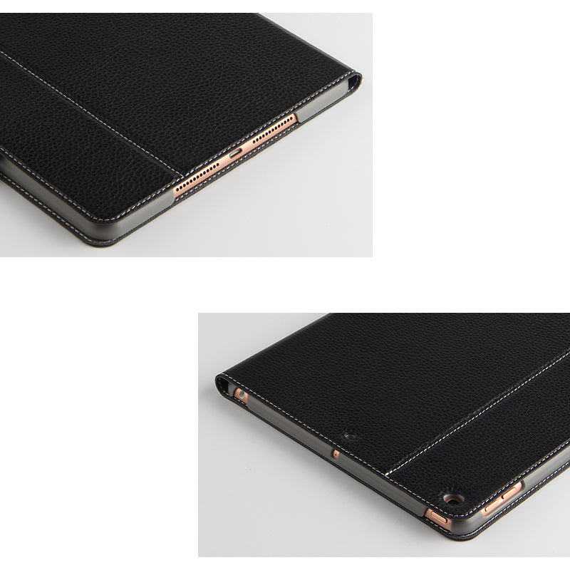 Top Layer Cowhide Leather Stand Shell Case for iPad 10.2 (2021) (2020) (2019)