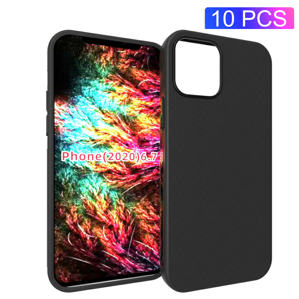 10Pcs Pack Matte Black TPU Protector Case for iPhone 12 Pro Max 6.7 inch