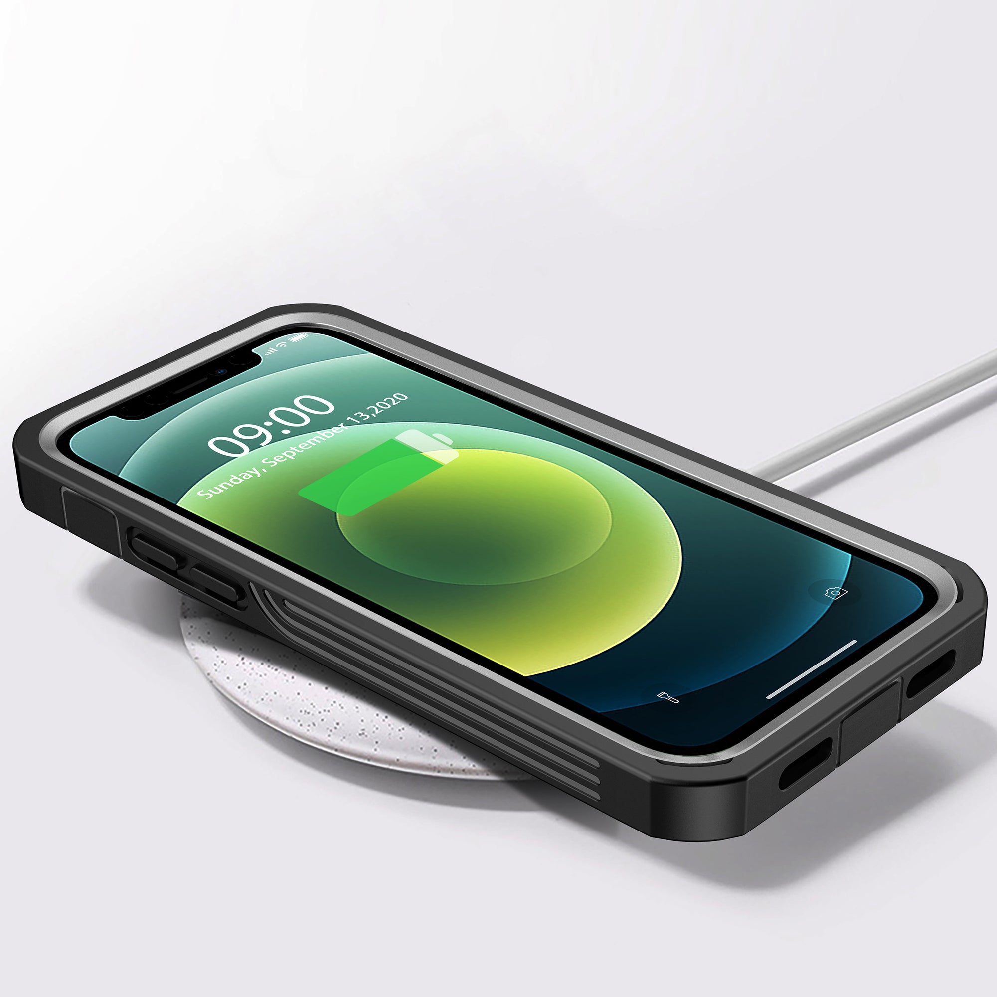For iPhone 12 mini 5.4 inch Full Protection Anti-drop Hard PC Phone Case with Built-in PET Screen Film