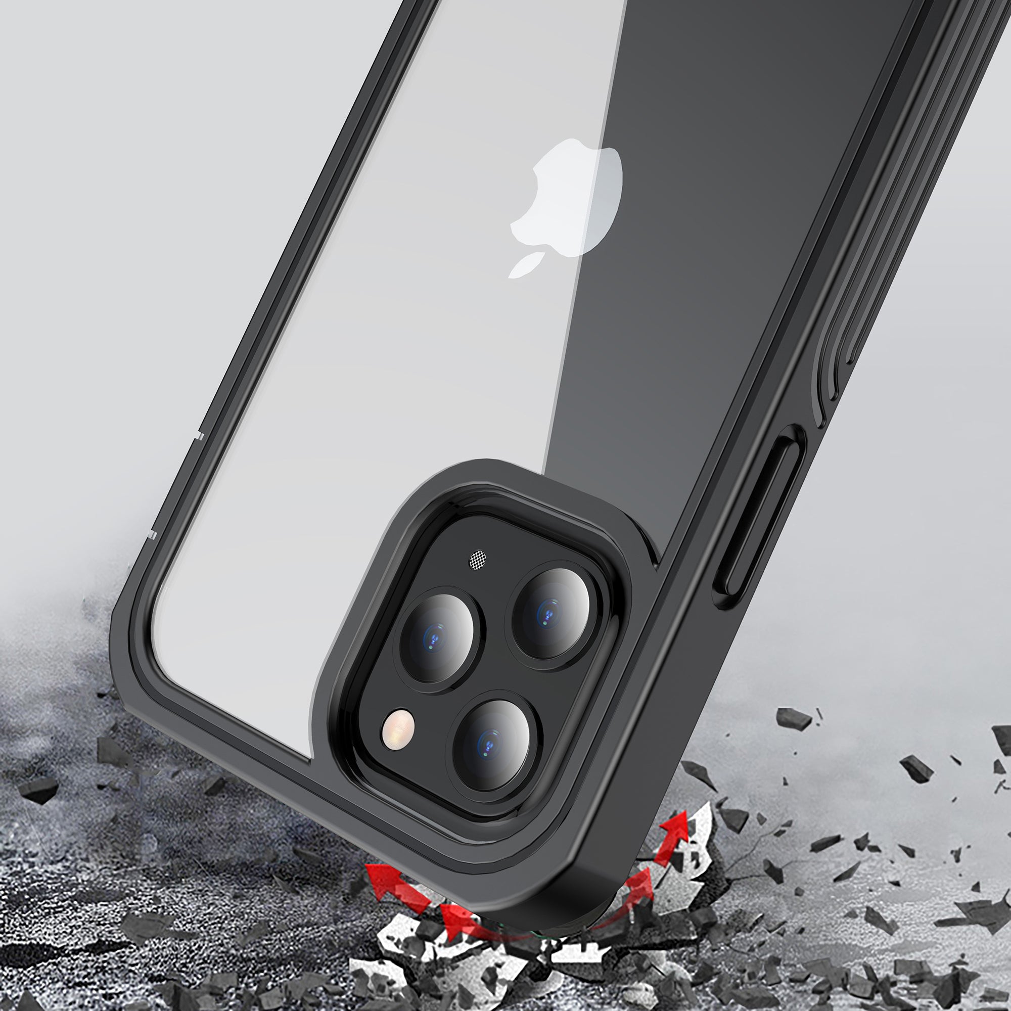 For iPhone 12 mini 5.4 inch Full Protection Anti-drop Hard PC Phone Case with Built-in PET Screen Film