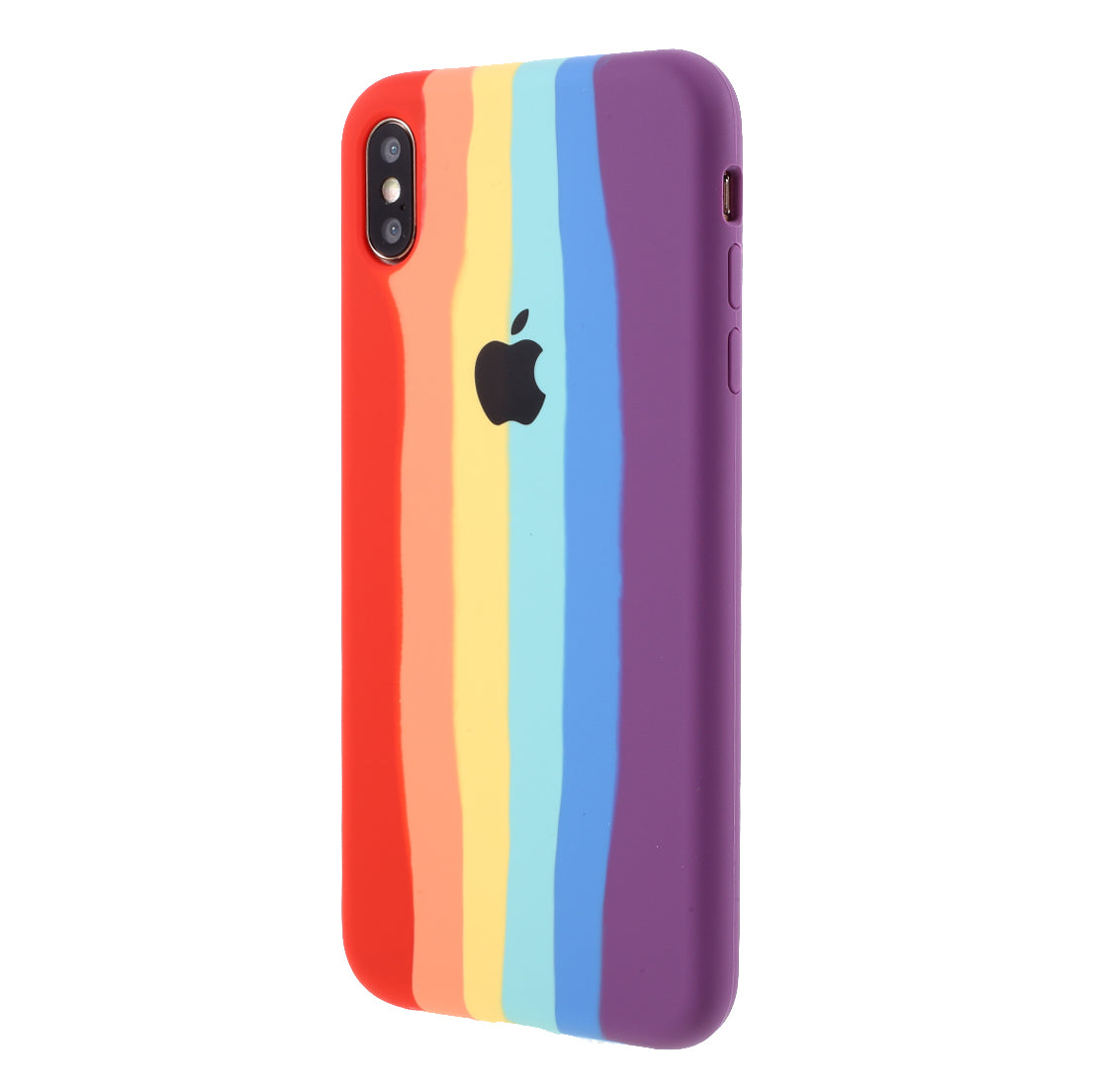 Rainbow Solid Protector Silicone Cover for iPhone X XS 5.8 inch Case