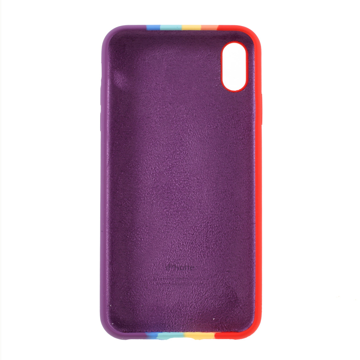 Rainbow Solid Protector Silicone Cover for iPhone X XS 5.8 inch Case