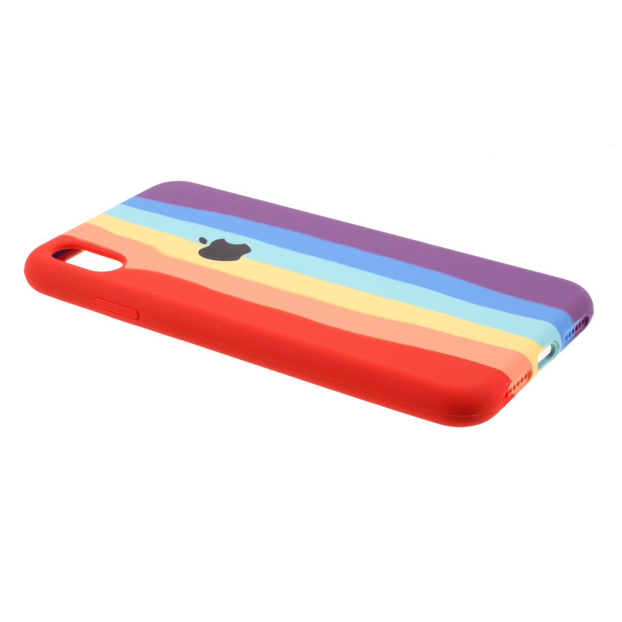 Rainbow Solid Protector Silicone Cover for iPhone X XS 5.8 inch Case