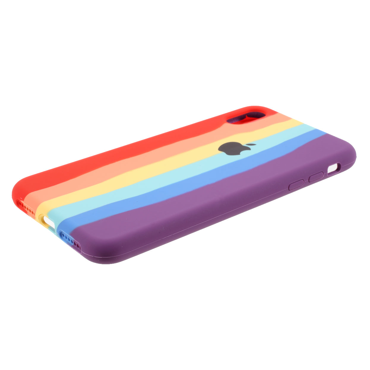 Rainbow Solid Protector Silicone Cover for iPhone X XS 5.8 inch Case