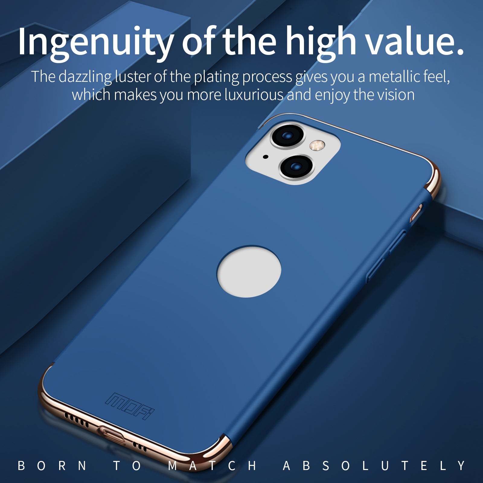 MOFI Guard Series Back Cover for iPhone 14 Detachable 3-in-1 Electroplating Hard PC Protective Case