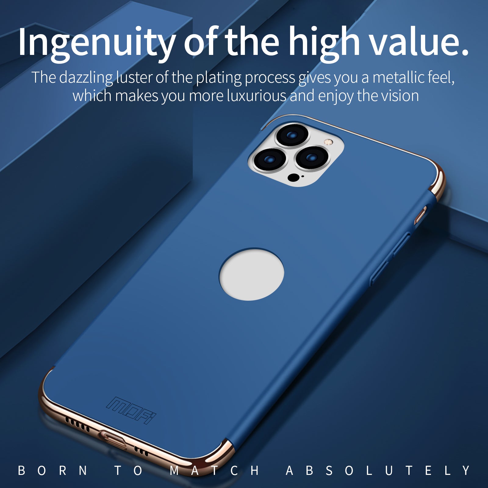 MOFI Guard Series Back Cover for iPhone 14 Pro Max Detachable 3-in-1 Hard PC Electroplating Phone Case