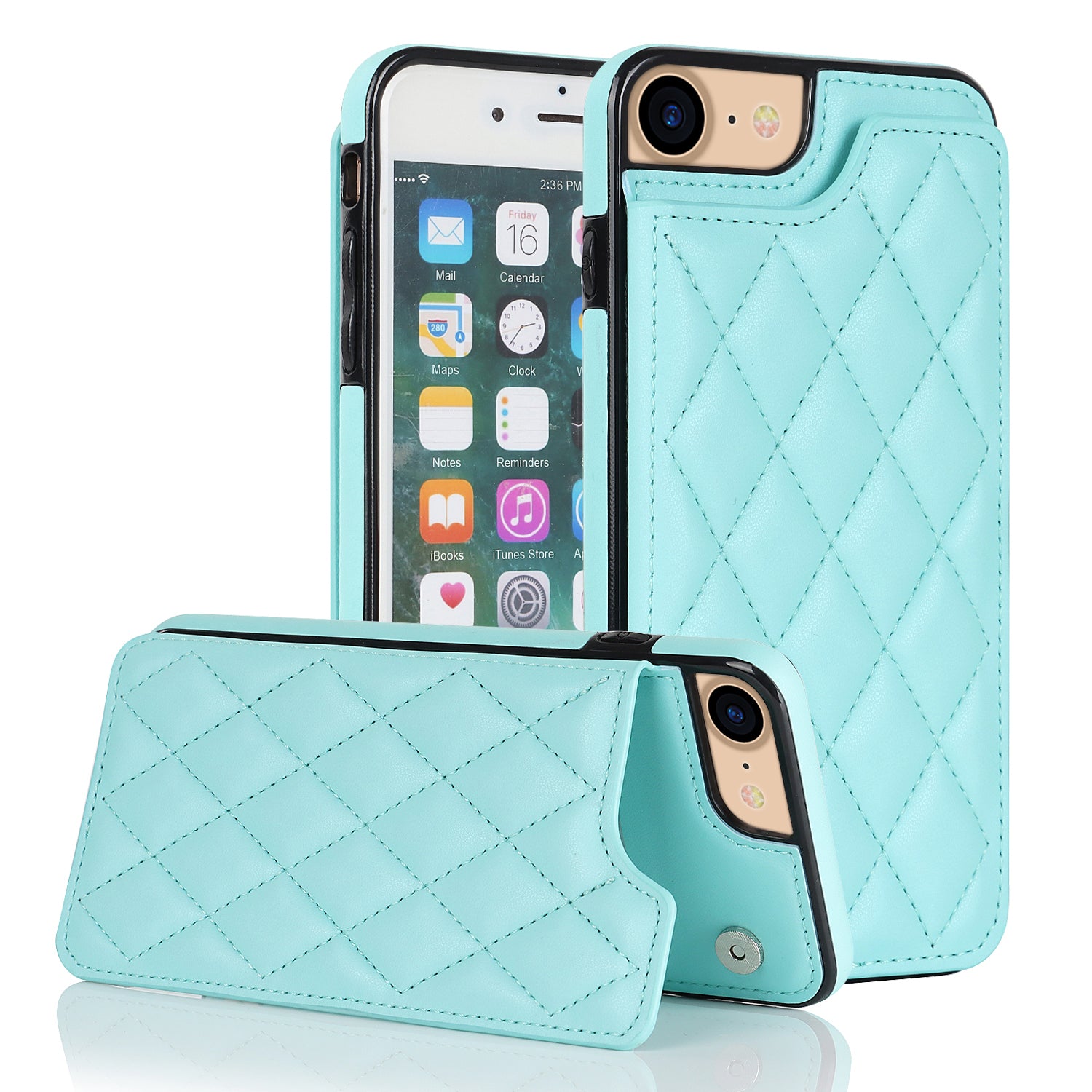 For iPhone 7/8/SE (2020)/SE (2022) PU Leather TPU Phone Case RFID Blocking Card Holder Phone Cover