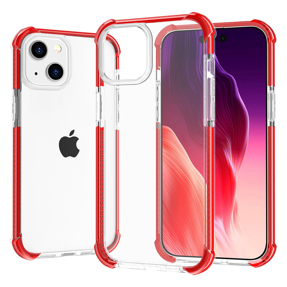 For iPhone 15 Plus Transparent Phone Case TPU Acrylic Anti-drop Phone Cover