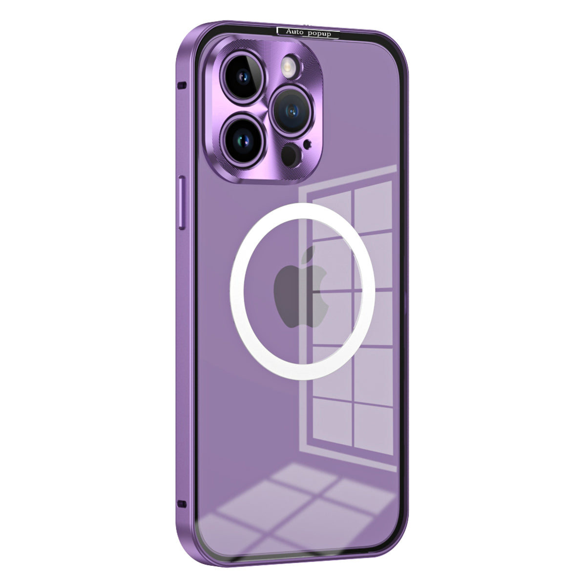 Compatible with MagSafe Clear Case for iPhone 12 Pro Max 6.7 inch Shockproof Metal PC Phone Case with CD Vein Lens Cover