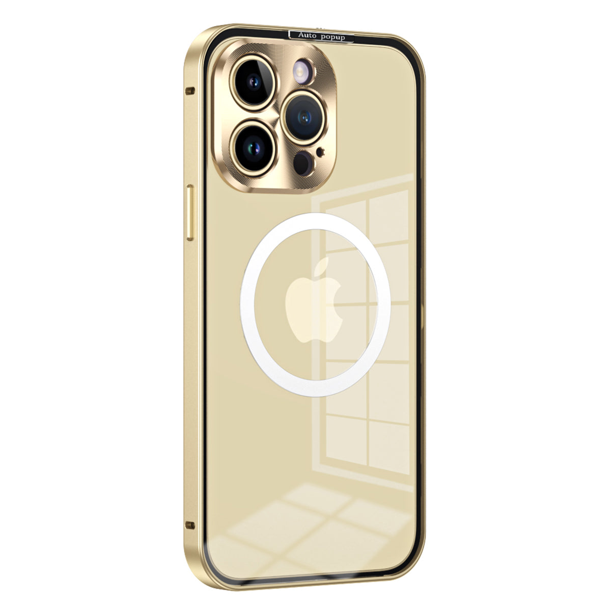 Compatible with MagSafe Clear Case for iPhone 12 Pro Max 6.7 inch Shockproof Metal PC Phone Case with CD Vein Lens Cover