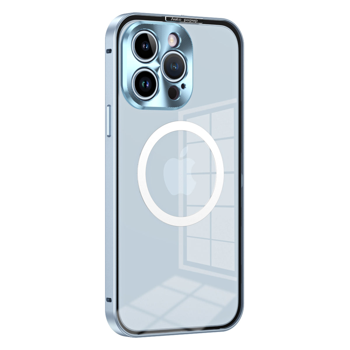 Compatible with MagSafe Clear Case for iPhone 12 Pro Max 6.7 inch Shockproof Metal PC Phone Case with CD Vein Lens Cover