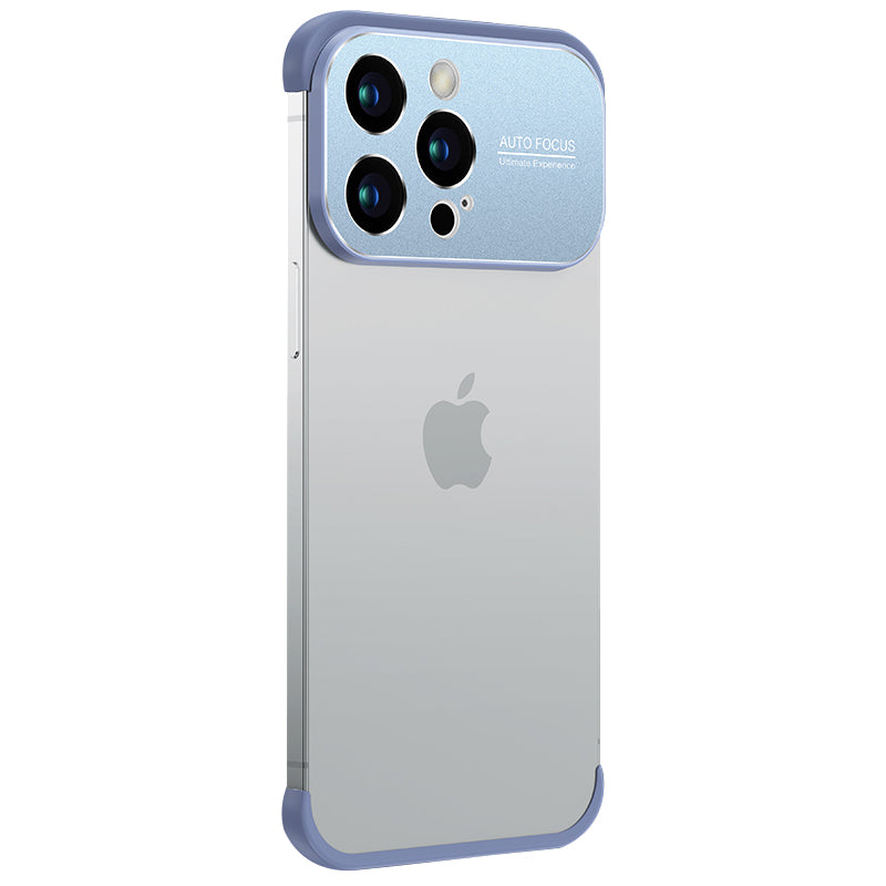 For iPhone 14 Pro Max Borderless Smartphone Shell TPU Aluminium Alloy Case Lens Frame Protection Cover