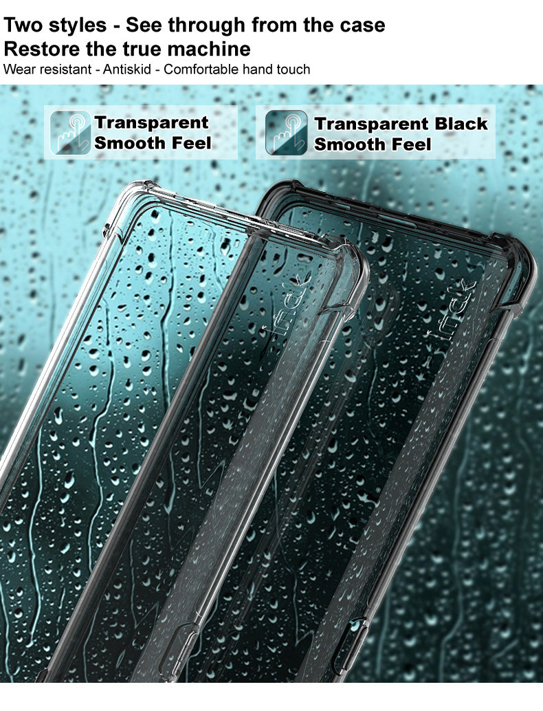 IMAK Full Coverage TPU pouzdro s tlumením nárazů s ochrannou fólií na displej pro Samsung Galaxy A12 – průhledné