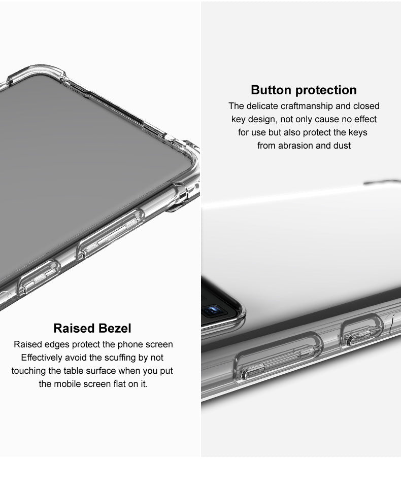 IMAK Full Coverage TPU pouzdro s tlumením nárazů s ochrannou fólií na displej pro Samsung Galaxy A12 – průhledné