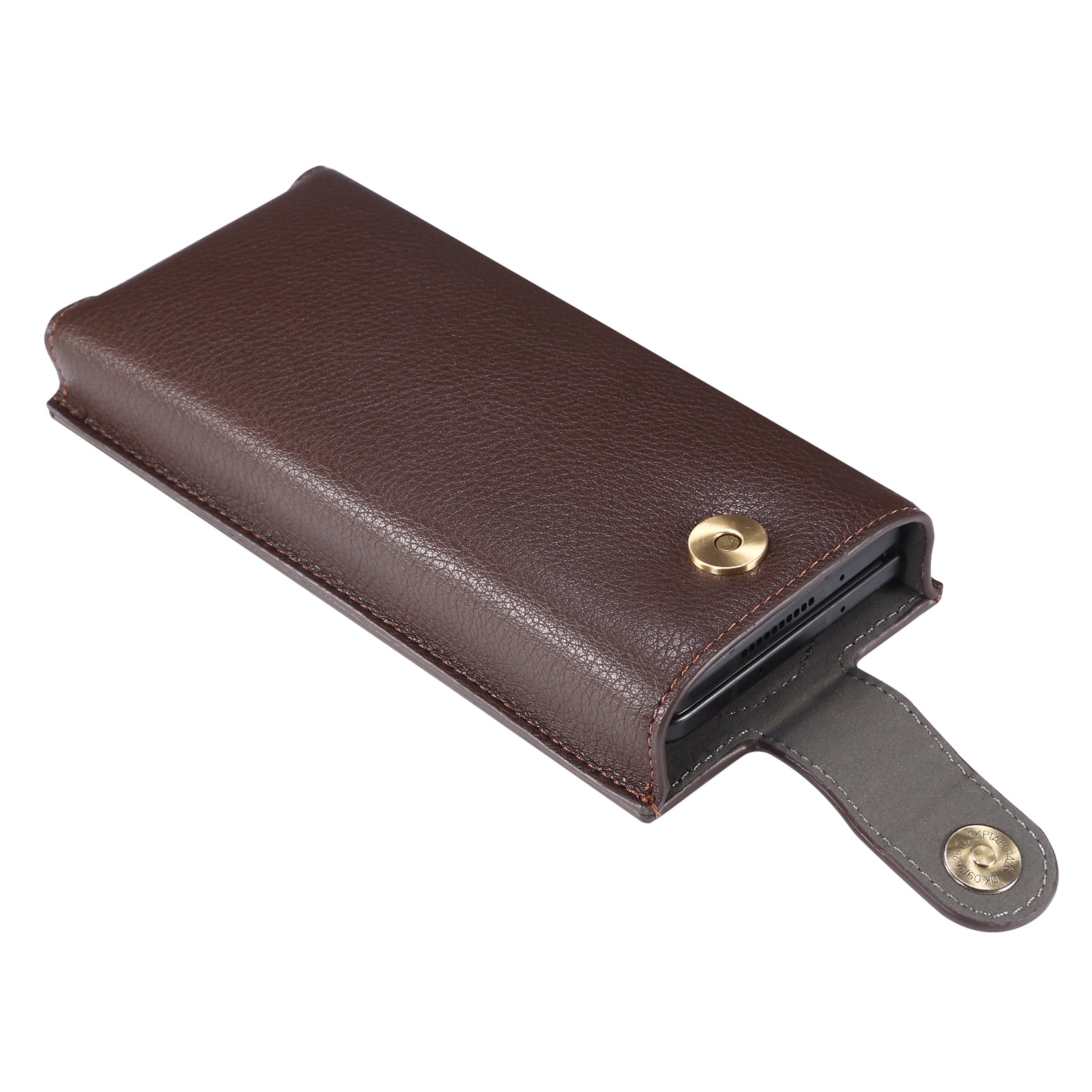 For Samsung Galaxy Z Fold3 5G/Fold2 5G/Fold4 5G/Huawei Mate X2/Xs Phone Belt Loop Waist Bag Microfiber Leather Rotary Belt Clip Phone Case Pouch - Brown