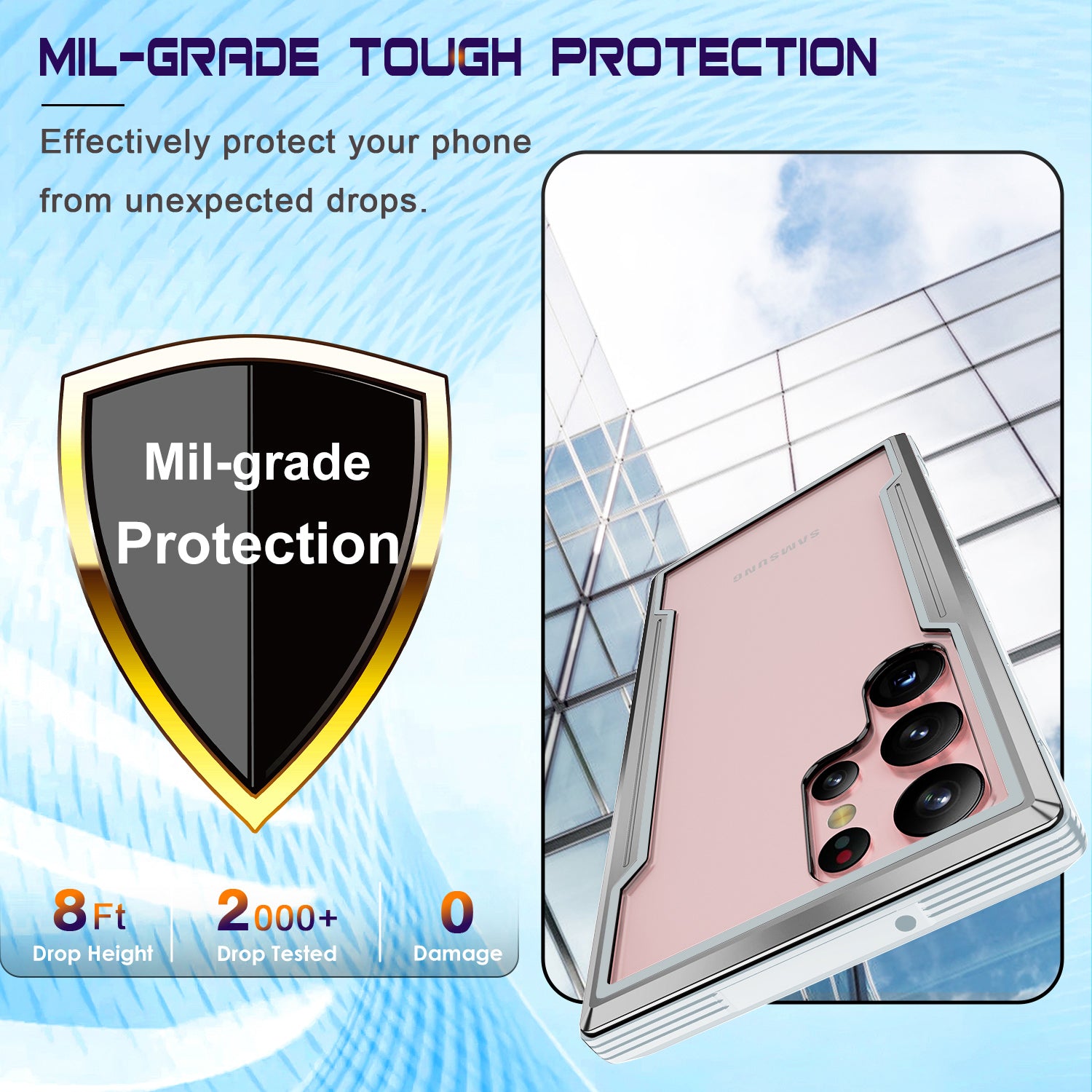 For Samsung Galaxy S23 Ultra PC TPU Aluminium Alloy Phone Back Cover Drop-proof Multi-layer Protection Phone Case