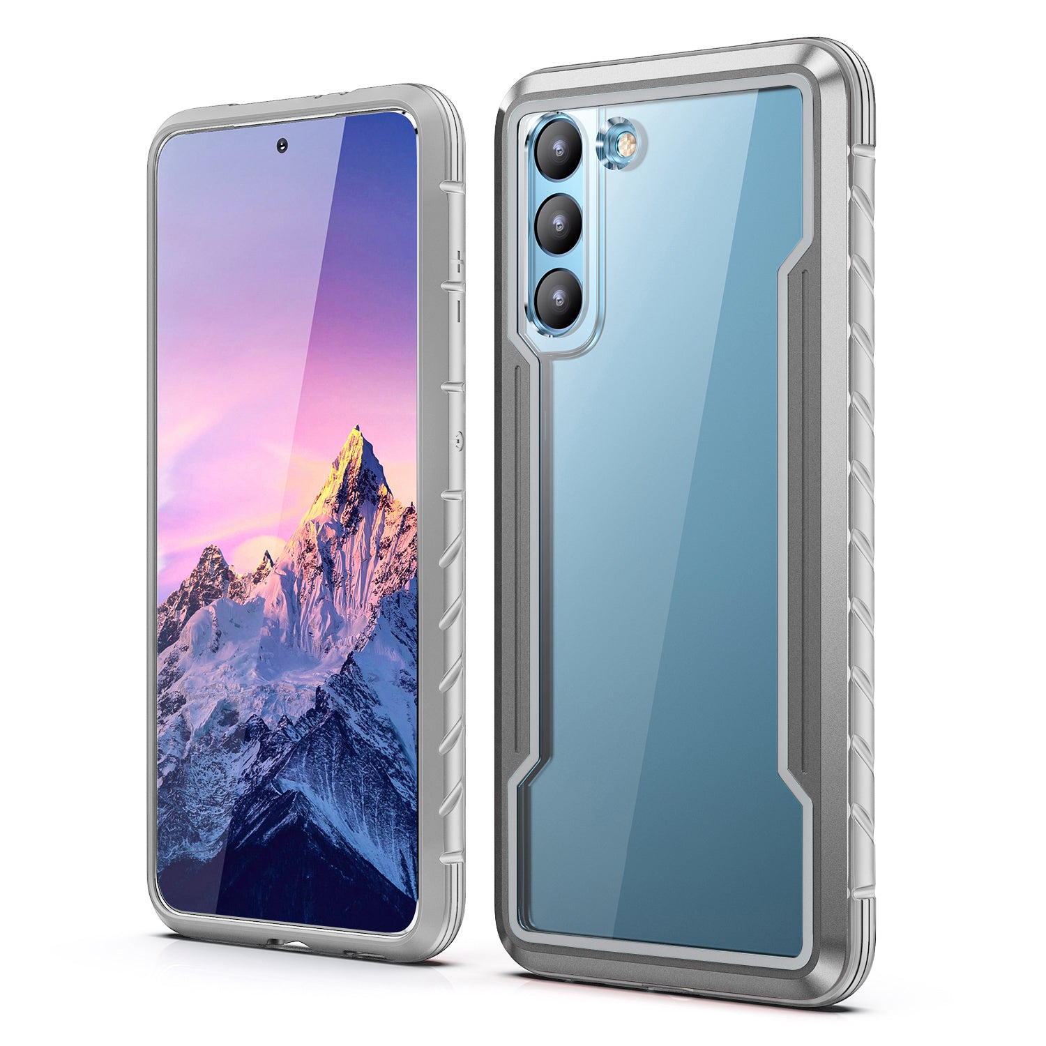 For Samsung Galaxy S23 PC TPU Aluminium Alloy Mobile Phone Back Cover Scratch-resistant Multi-layer Protection Phone Case