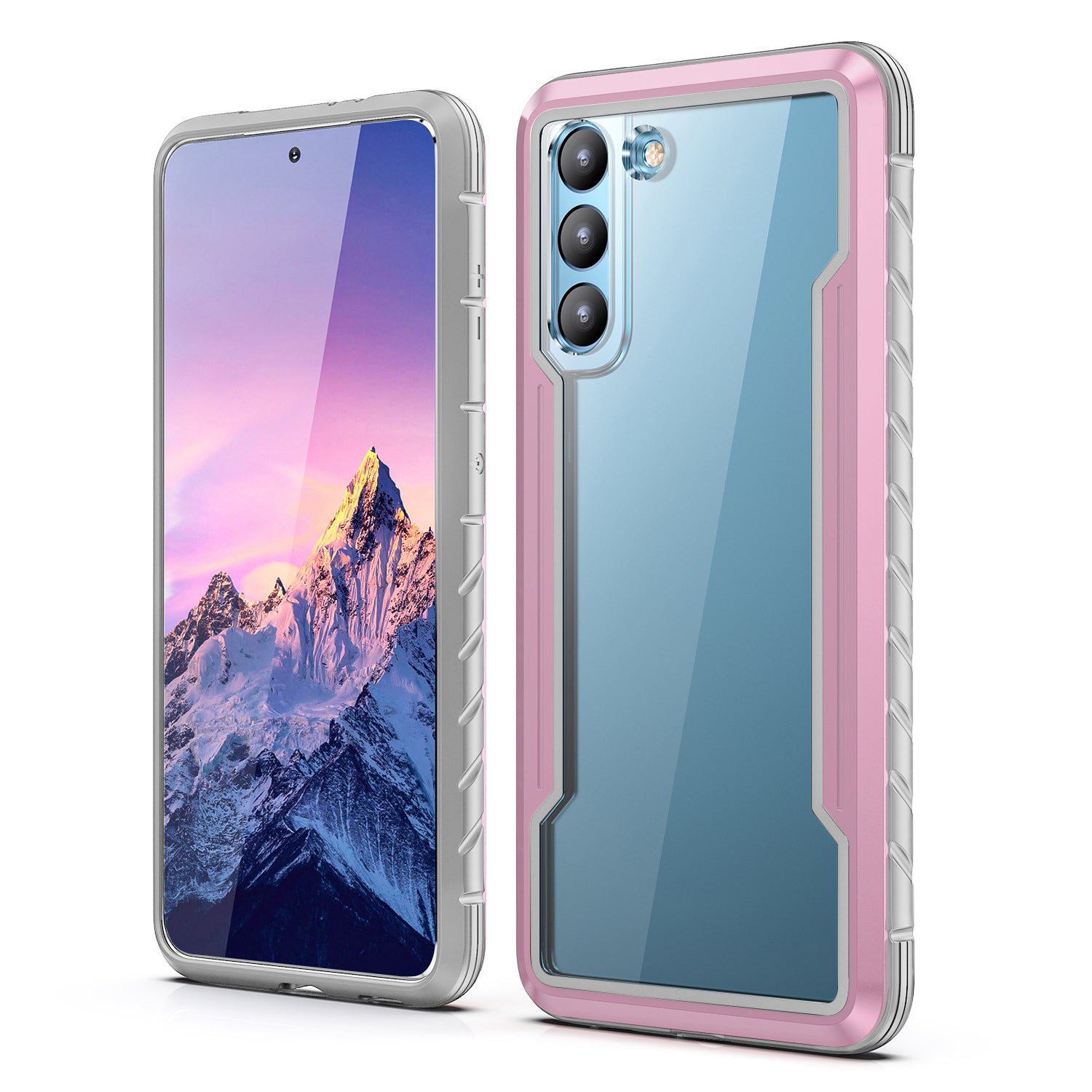 For Samsung Galaxy S23 PC TPU Aluminium Alloy Mobile Phone Back Cover Scratch-resistant Multi-layer Protection Phone Case