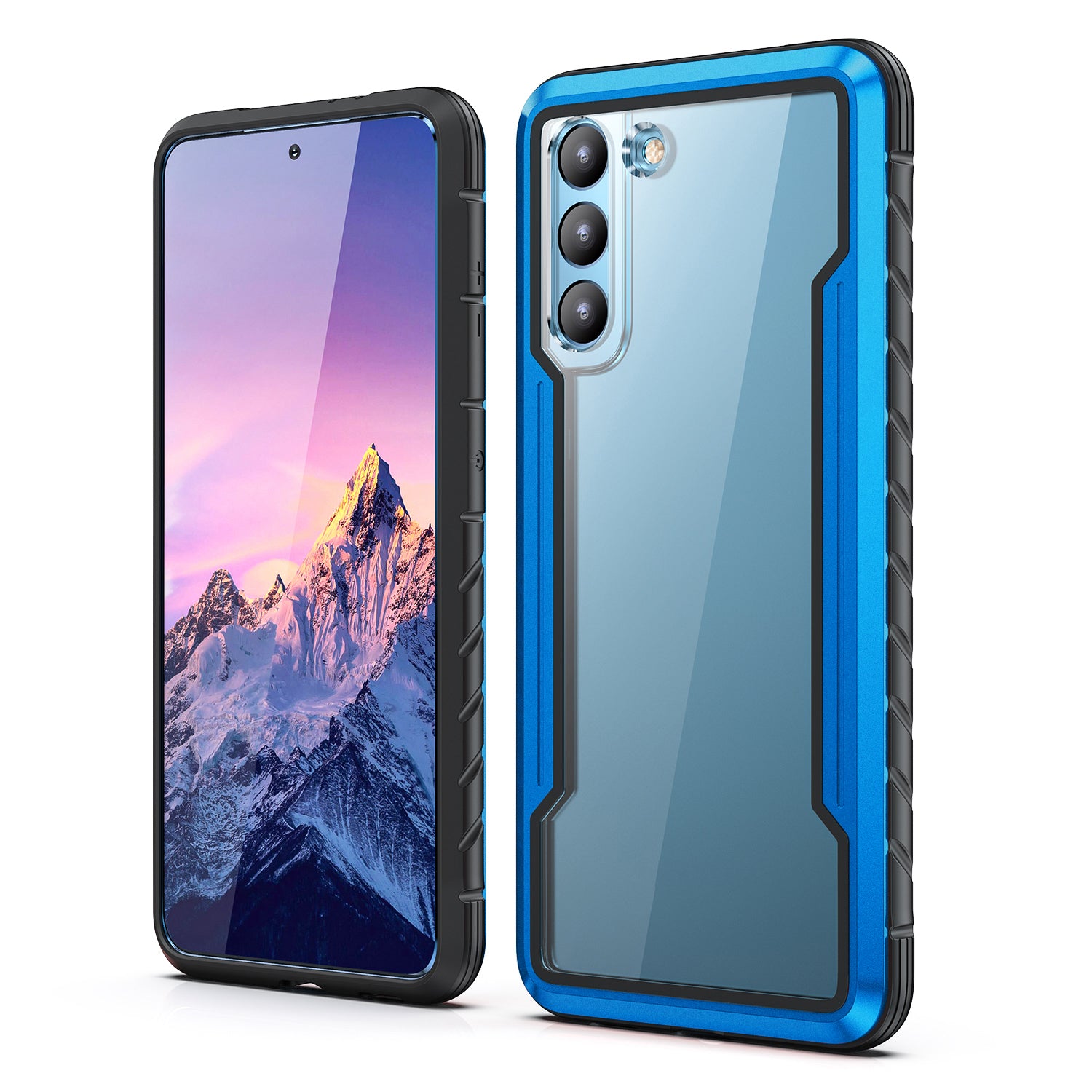 For Samsung Galaxy S23 PC TPU Aluminium Alloy Mobile Phone Back Cover Scratch-resistant Multi-layer Protection Phone Case