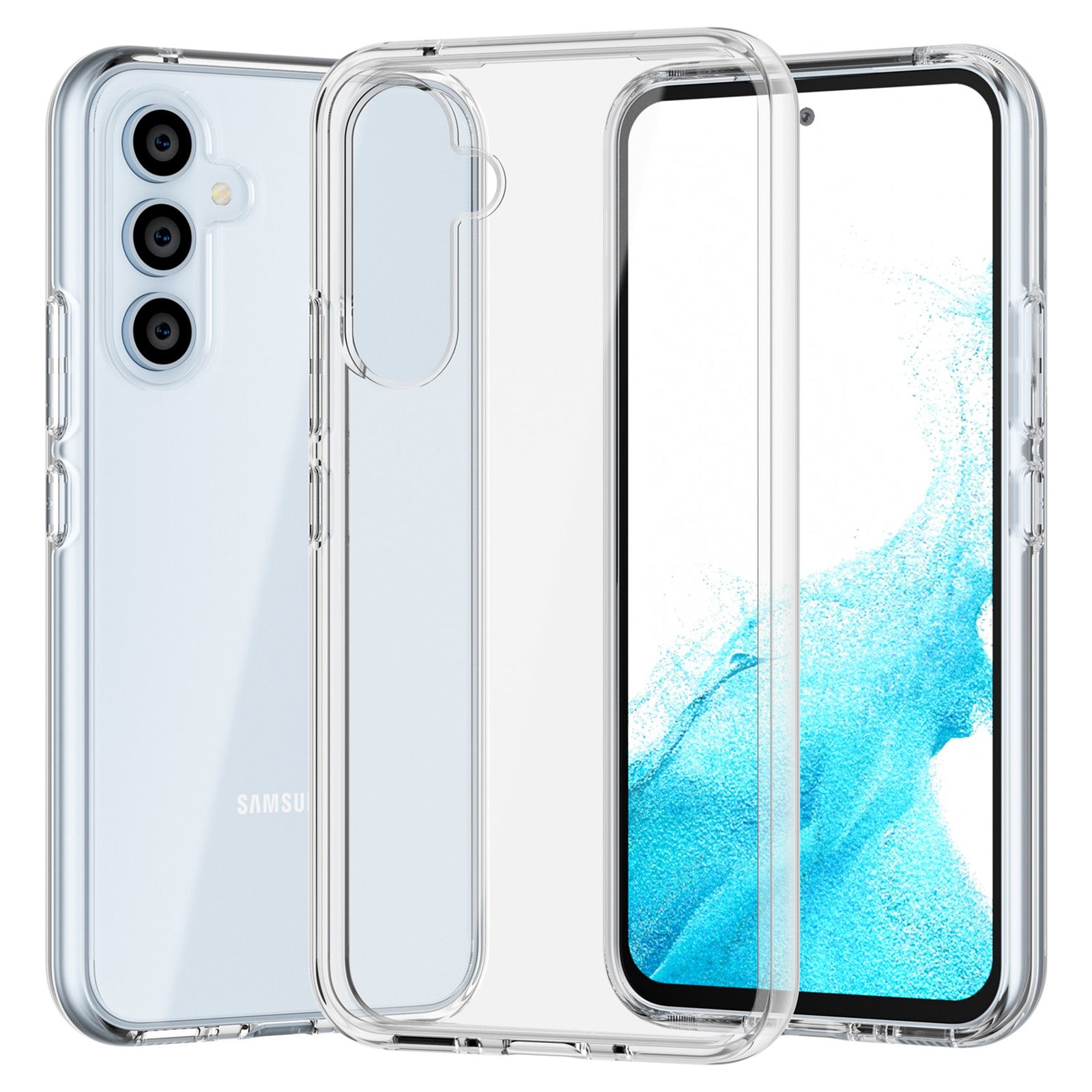Pro Samsung Galaxy A54 5G průhledné pouzdro na telefon Hybrid Hard PC Soft TPU ochranný kryt proti poškrábání