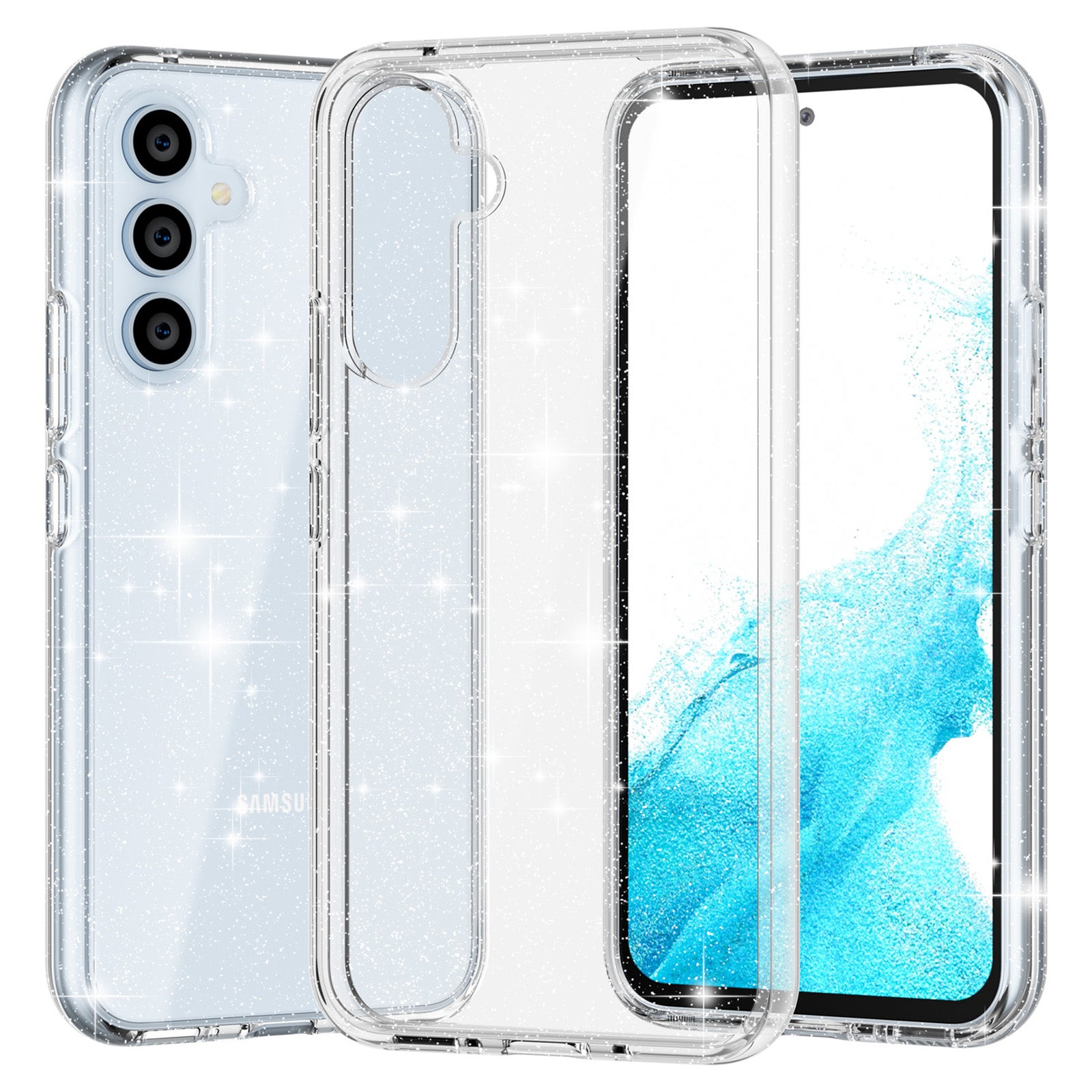 Pro Samsung Galaxy A54 5G Glittery Powder Bling Pouzdro na telefon Hard PC Měkký TPU Ochranný kryt proti pádu