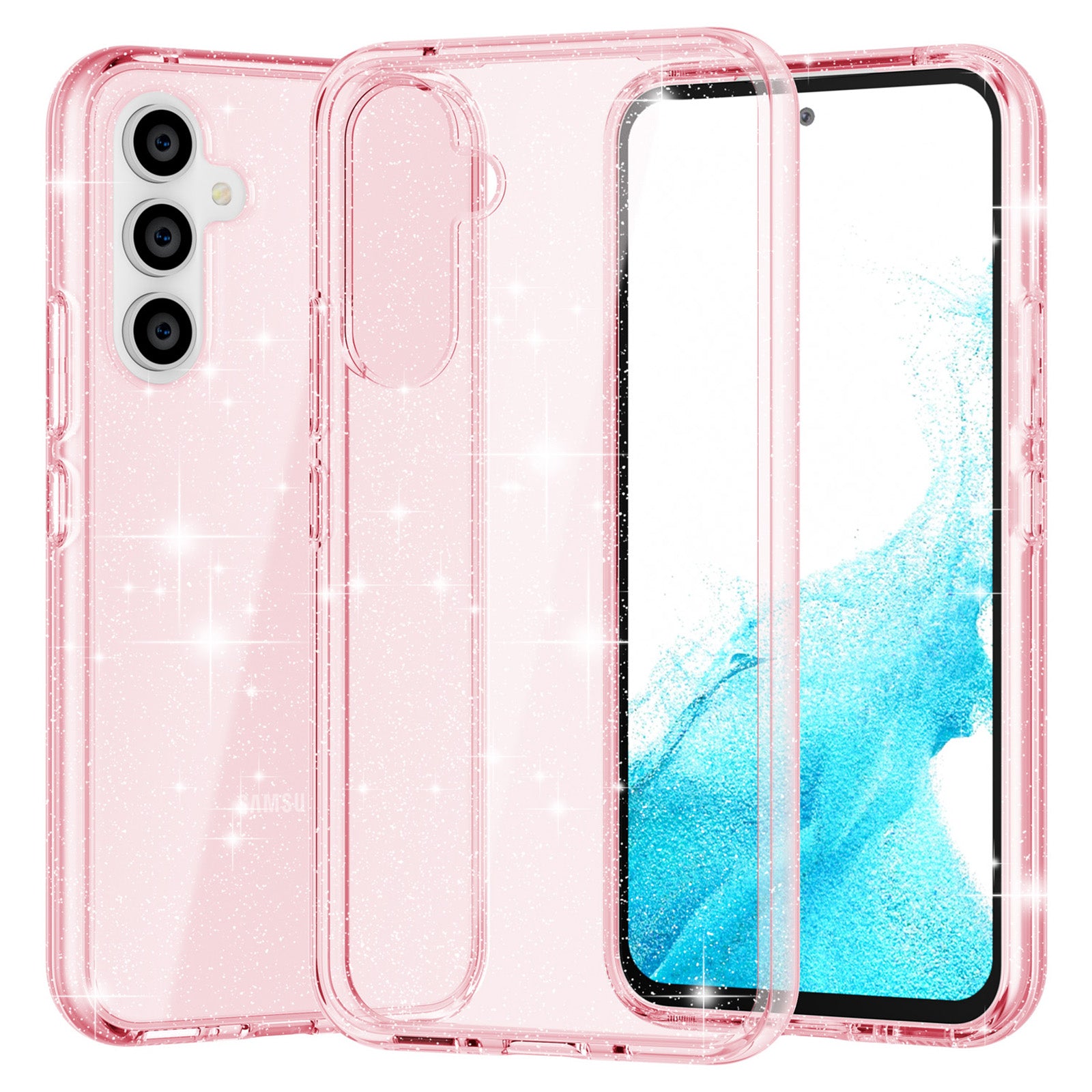 Pro Samsung Galaxy A54 5G Glittery Powder Bling Pouzdro na telefon Hard PC Měkký TPU Ochranný kryt proti pádu