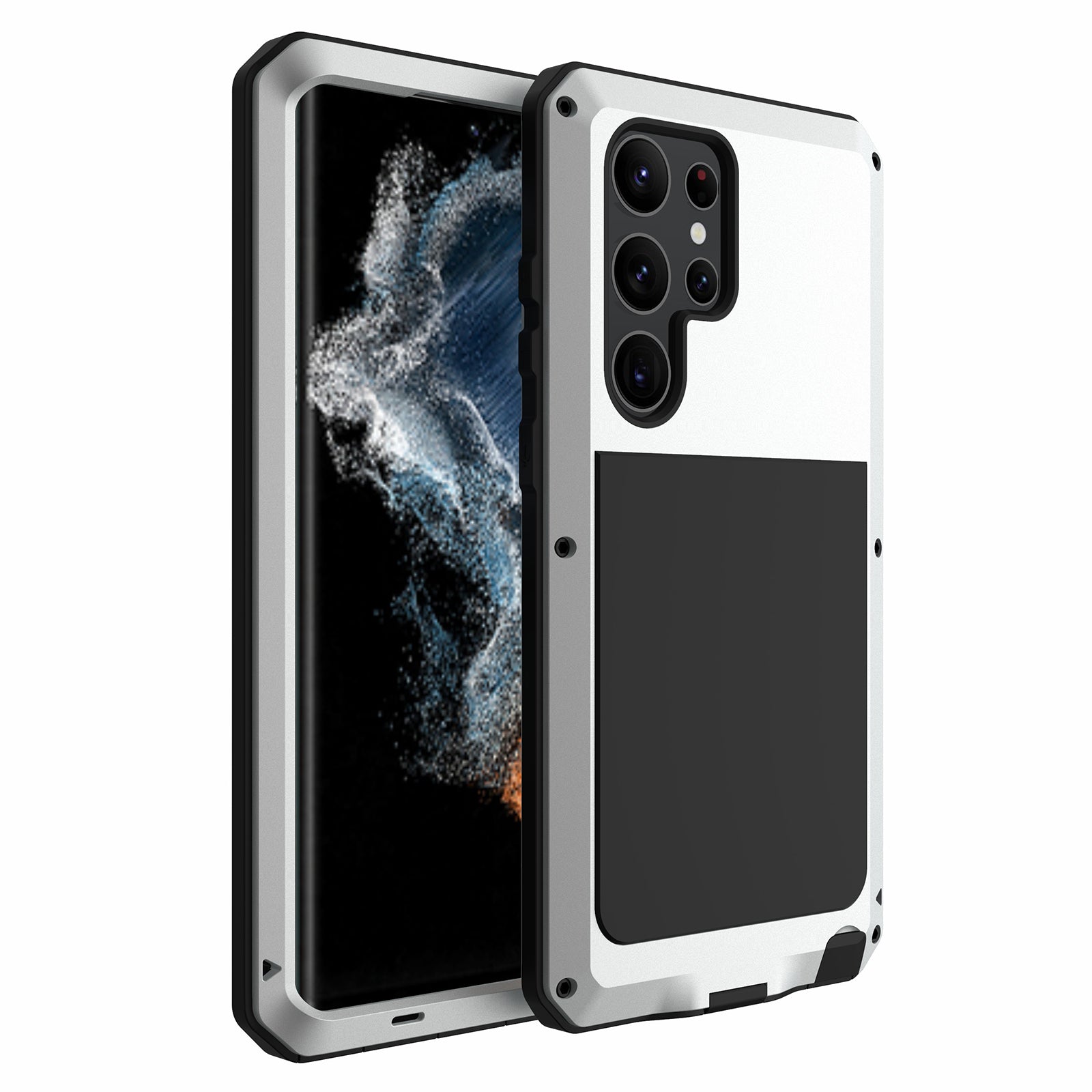 For Samsung Galaxy S23 Ultra Anti-drop Silicone Metal Smartphone Case Shockproof Phone Back Cover
