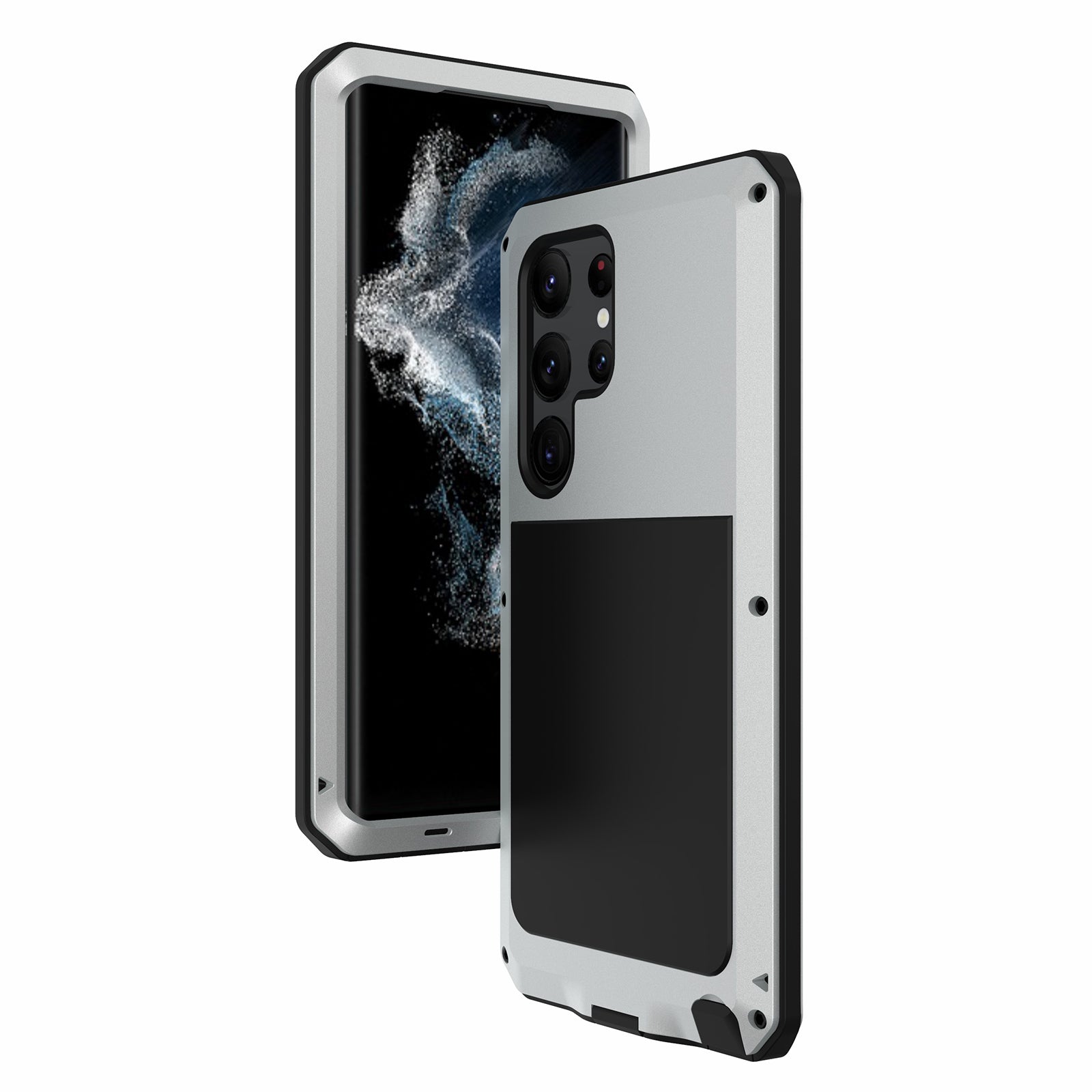 For Samsung Galaxy S23 Ultra Anti-drop Silicone Metal Smartphone Case Shockproof Phone Back Cover