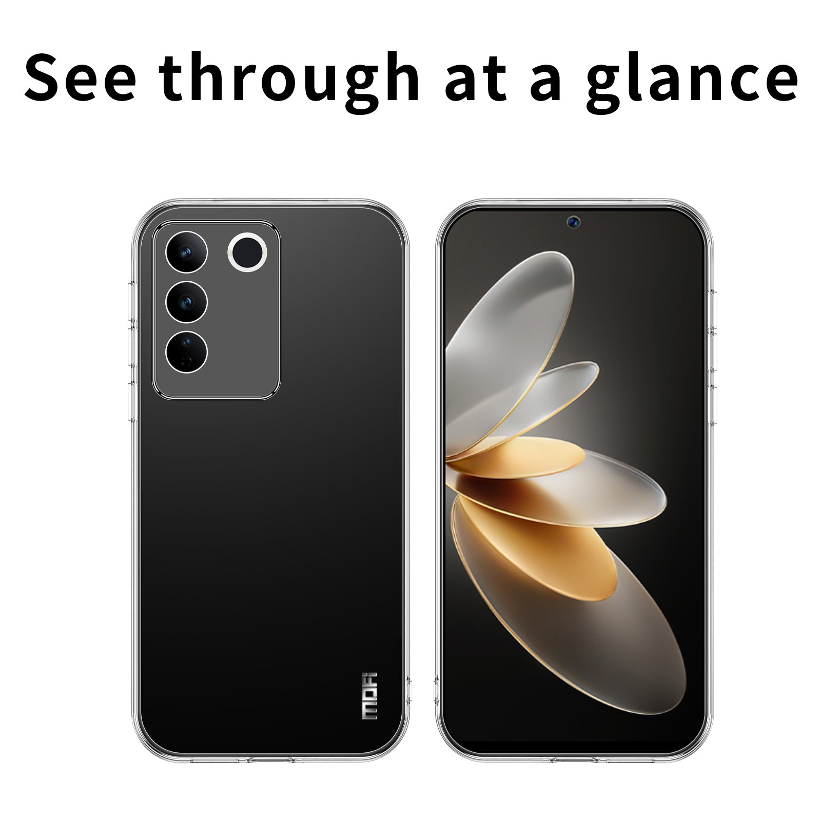 MOFI for vivo S16e 5G Scratch-resistant Ultra Clear Soft TPU Case Anti-drop Cell Phone Back Cover