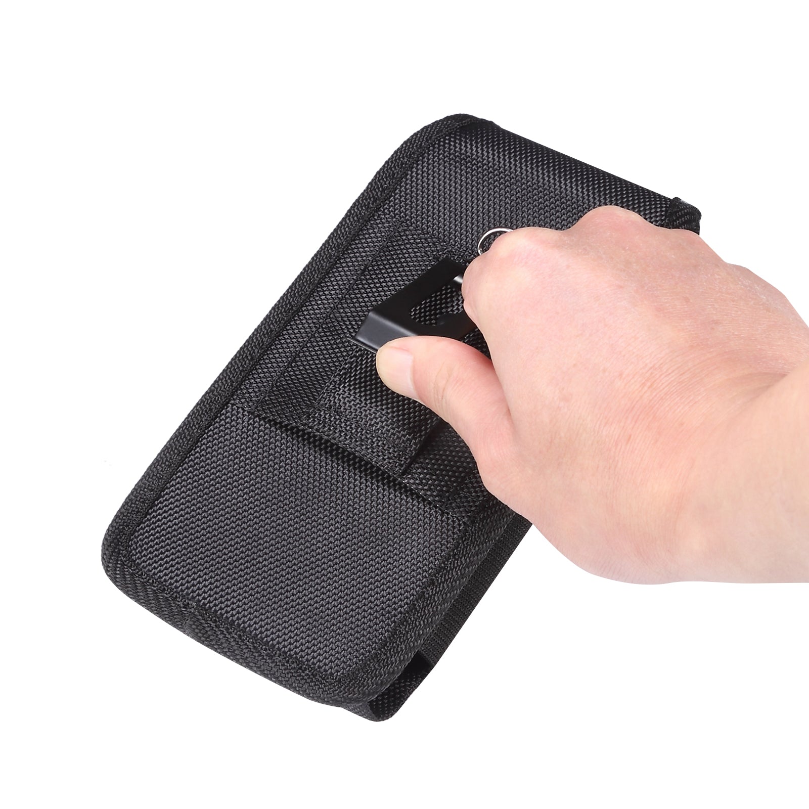 For iPhone 14 Plus/14 Pro Max/Samsung Galaxy S23/S23 Ultra Phone Waist Pouch Oxford Cloth Belt Loop Back Clip Phone Bag