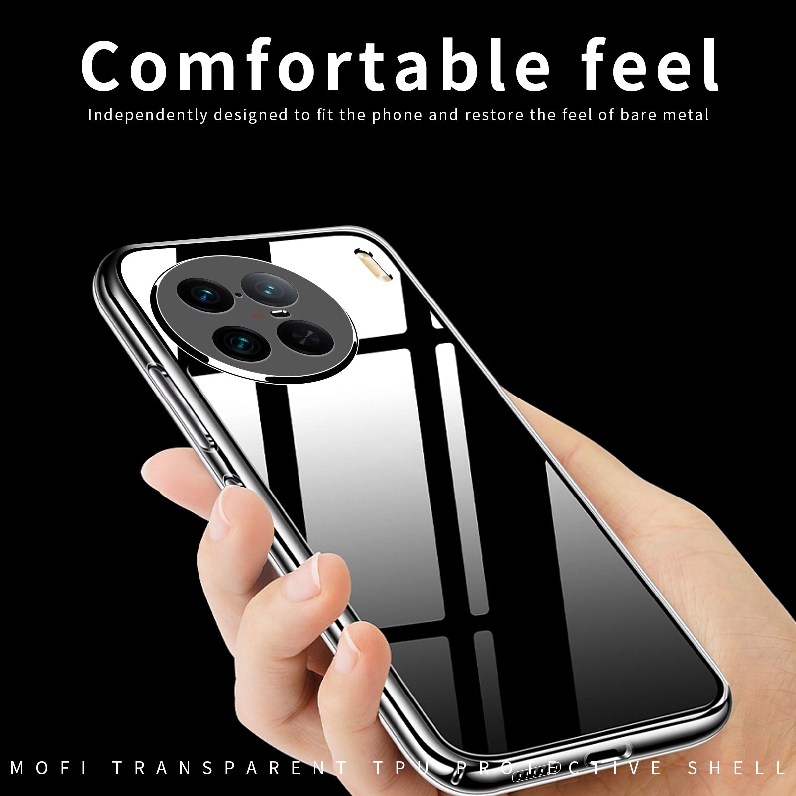 MOFI Back Shell for vivo X90 Pro 5G Flexible TPU Phone Case Scratch-resistant High Transparency Protective Cover