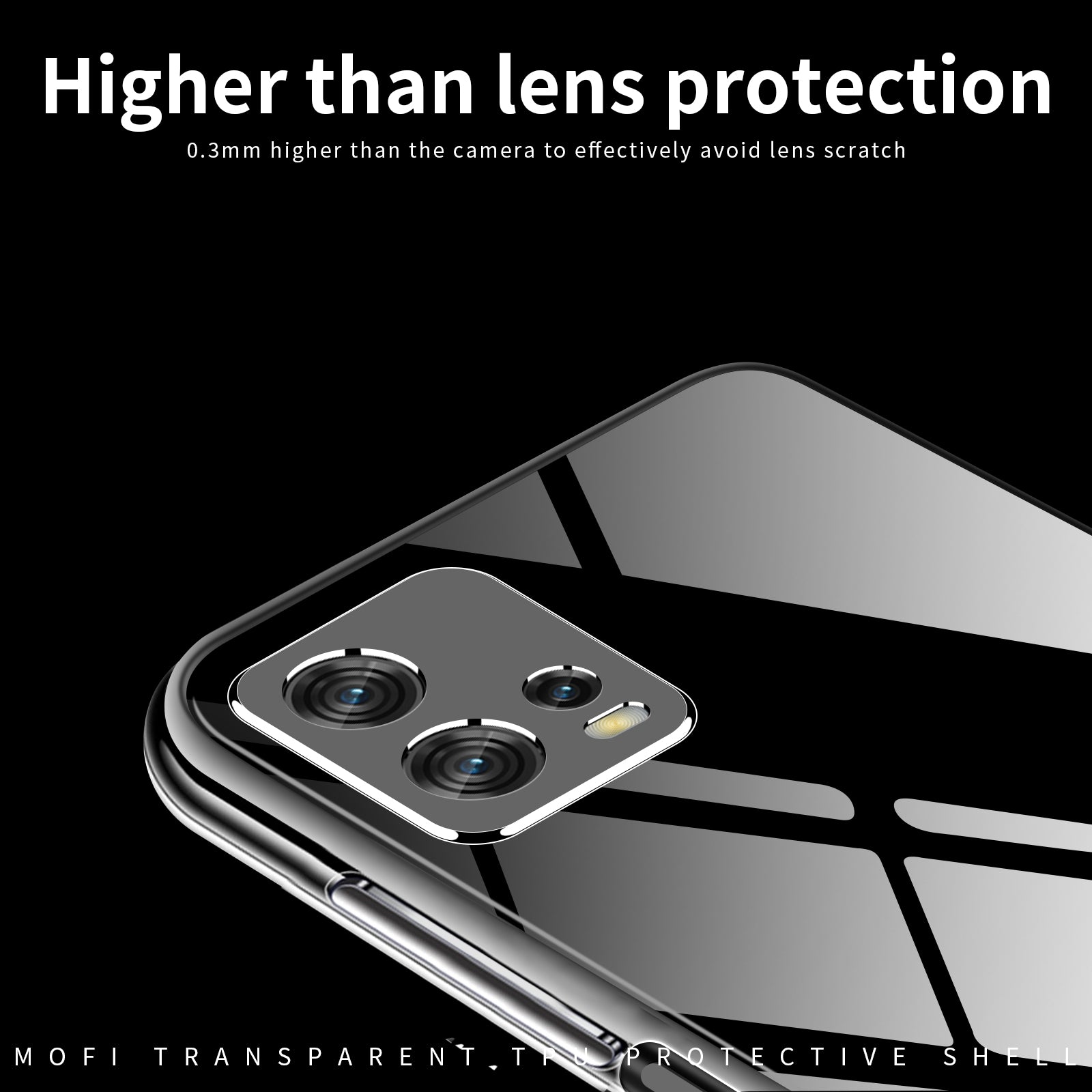 MOFI Transparent Soft TPU Phone Case for Motorola Moto G72 4G Anti-scratch Shockproof Mobile Phone Back Cover