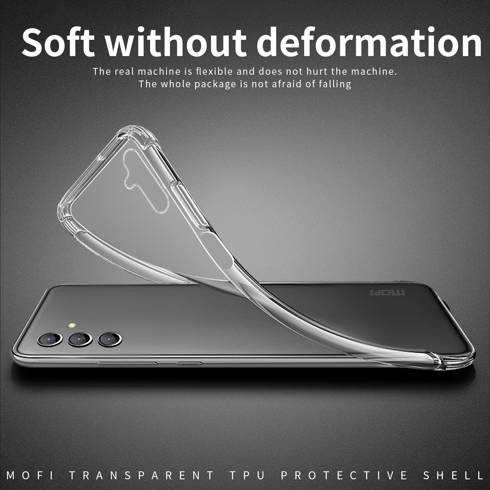 MOFI TPU Transparent Phone Case For Samsung Galaxy A14 5G Anti-scratch Anti-fall Cell Phone Cover