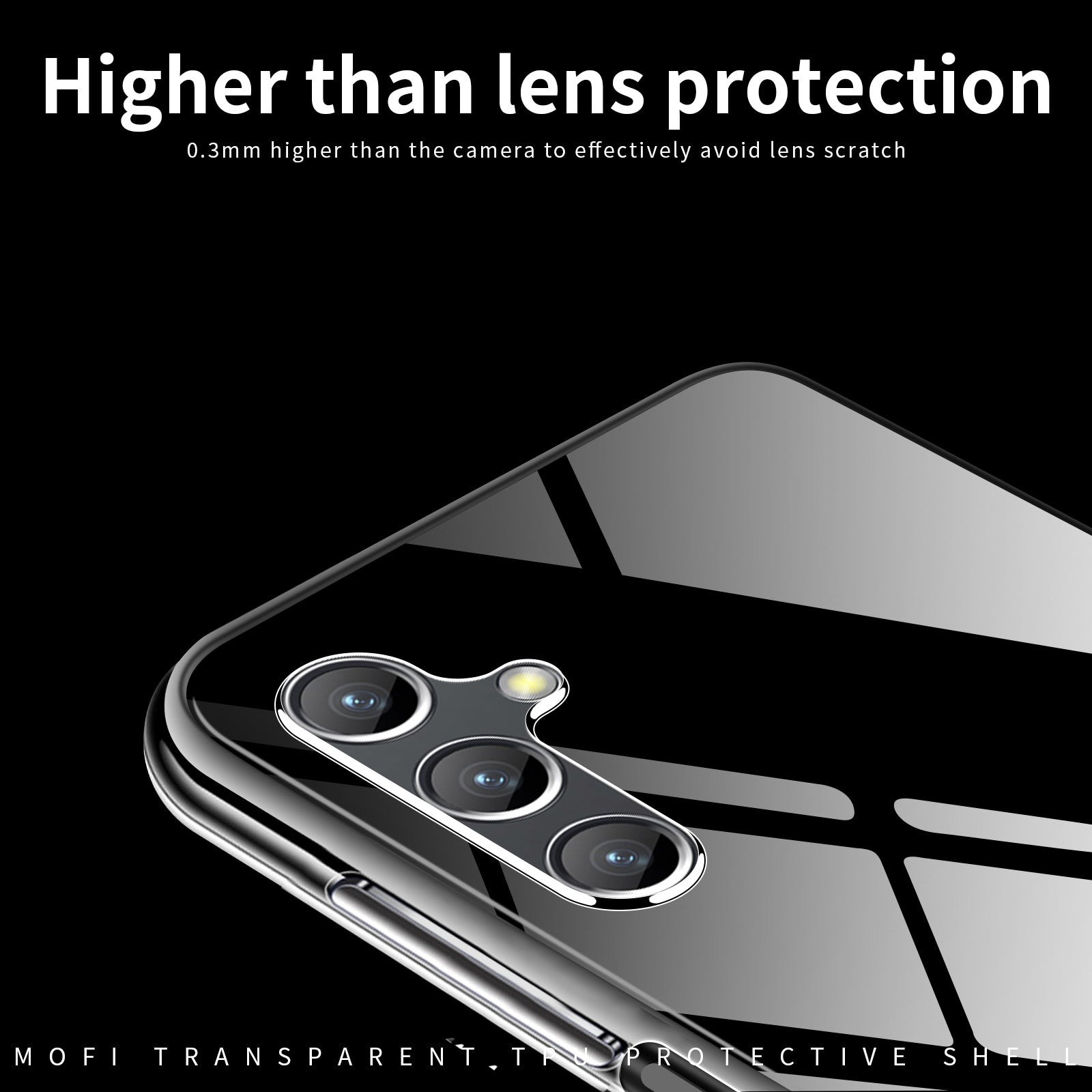 MOFI TPU Transparent Phone Case For Samsung Galaxy A14 5G Anti-scratch Anti-fall Cell Phone Cover