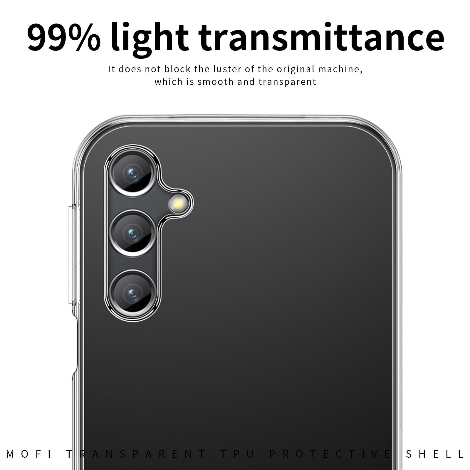MOFI TPU Transparent Phone Case For Samsung Galaxy A14 5G Anti-scratch Anti-fall Cell Phone Cover