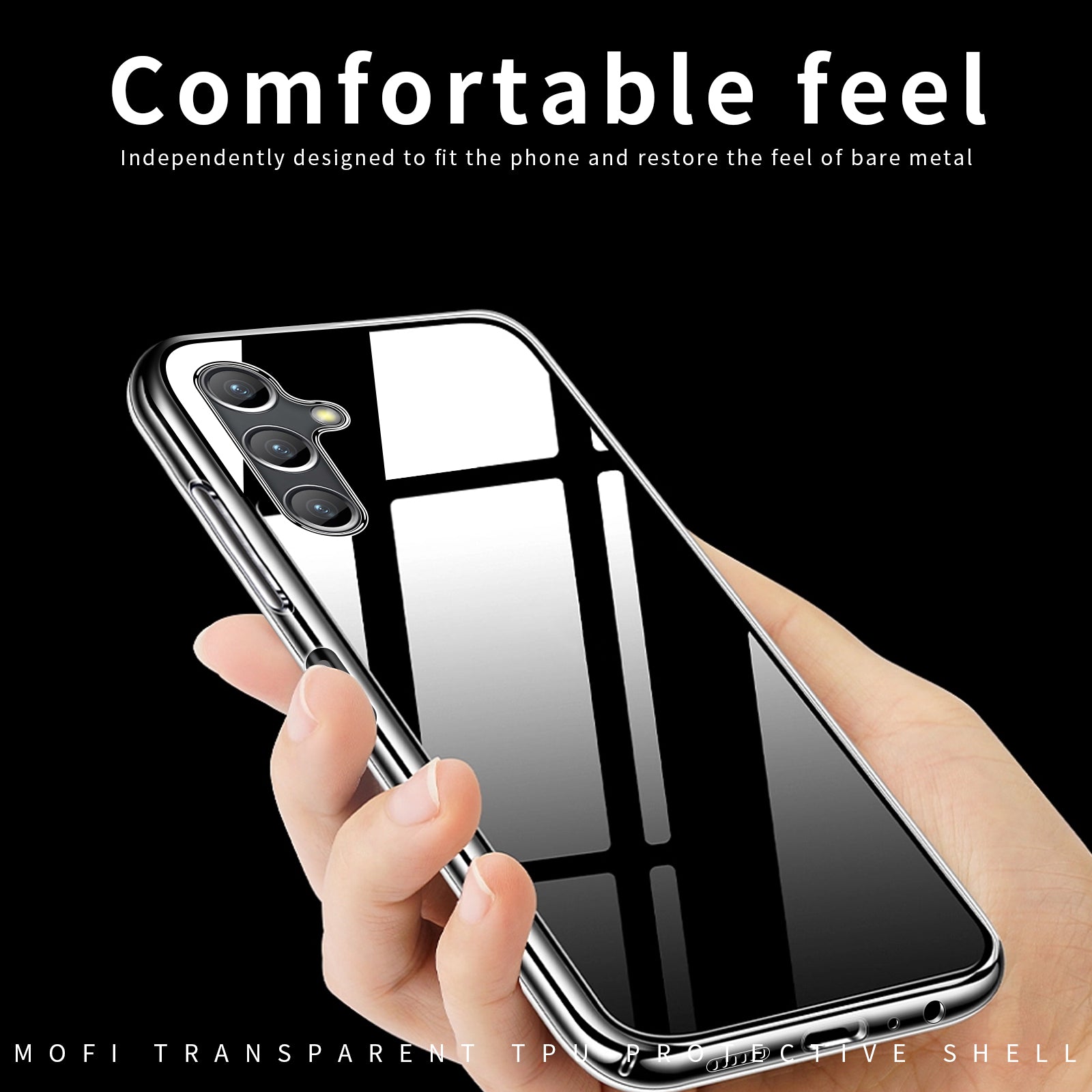 MOFI TPU Transparent Phone Case For Samsung Galaxy A14 5G Anti-scratch Anti-fall Cell Phone Cover