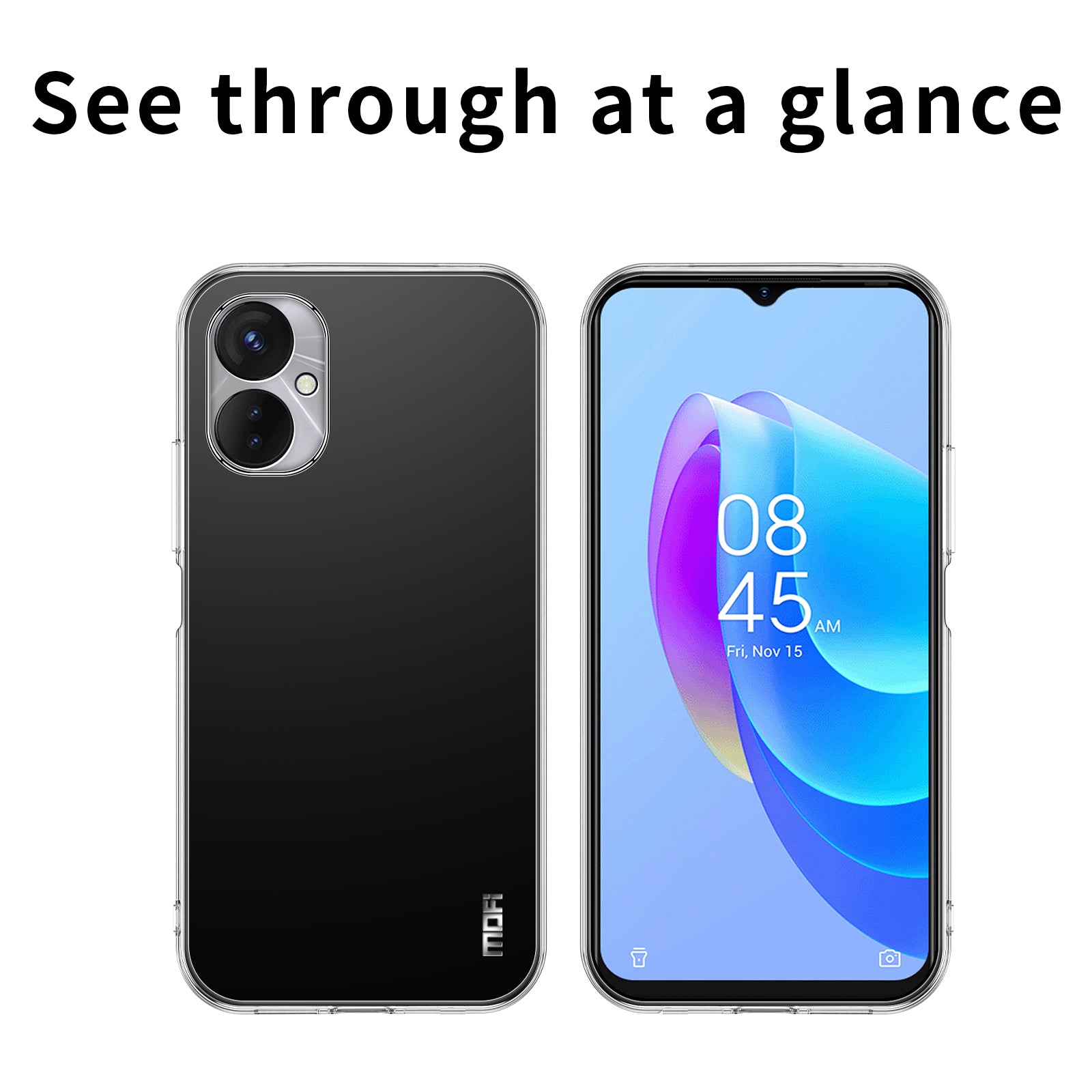 MOFI Shockproof TPU Phone Case for Tecno Spark 9 Pro 4G Transparent Cellphone Back Protector Cover