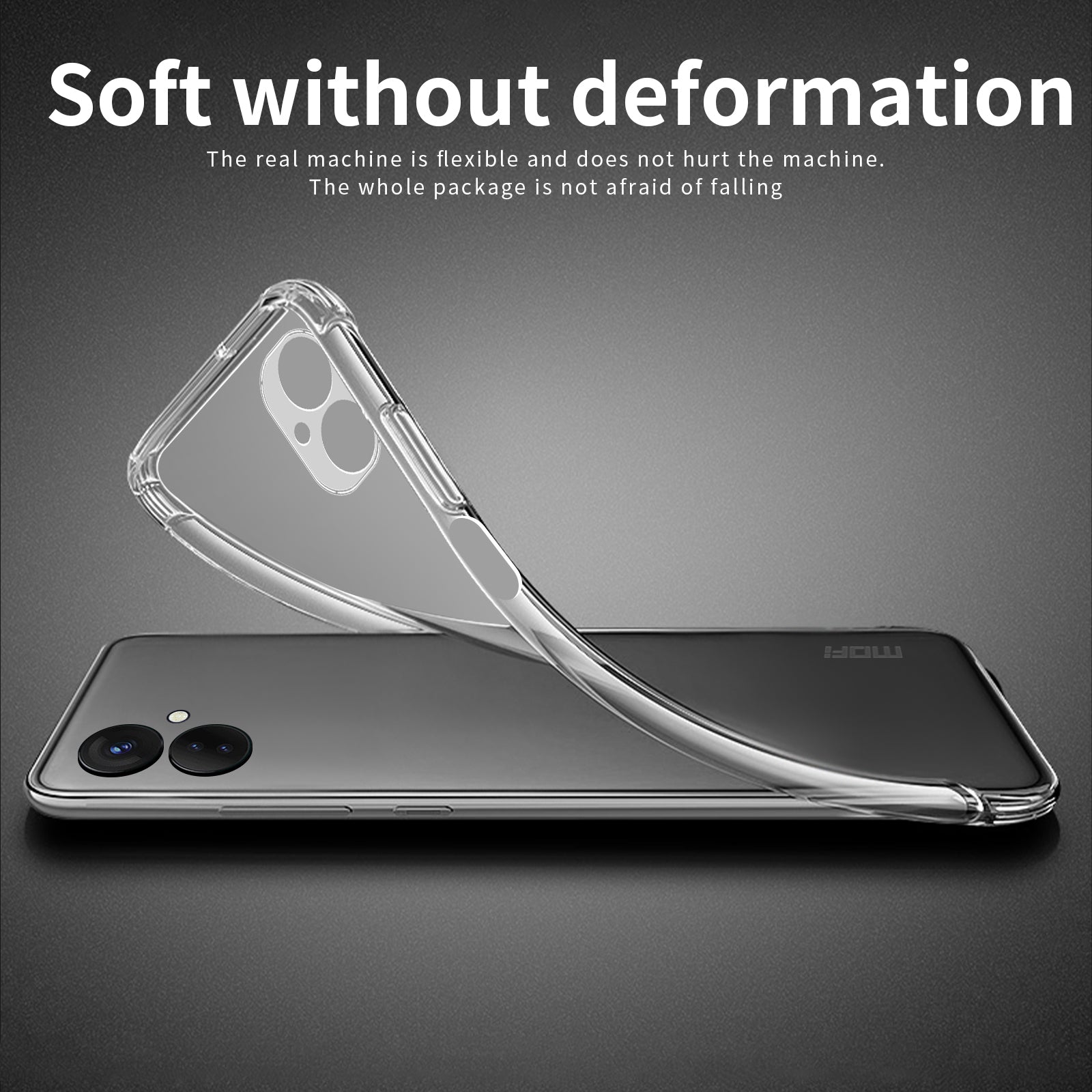 MOFI Shockproof TPU Phone Case for Tecno Spark 9 Pro 4G Transparent Cellphone Back Protector Cover