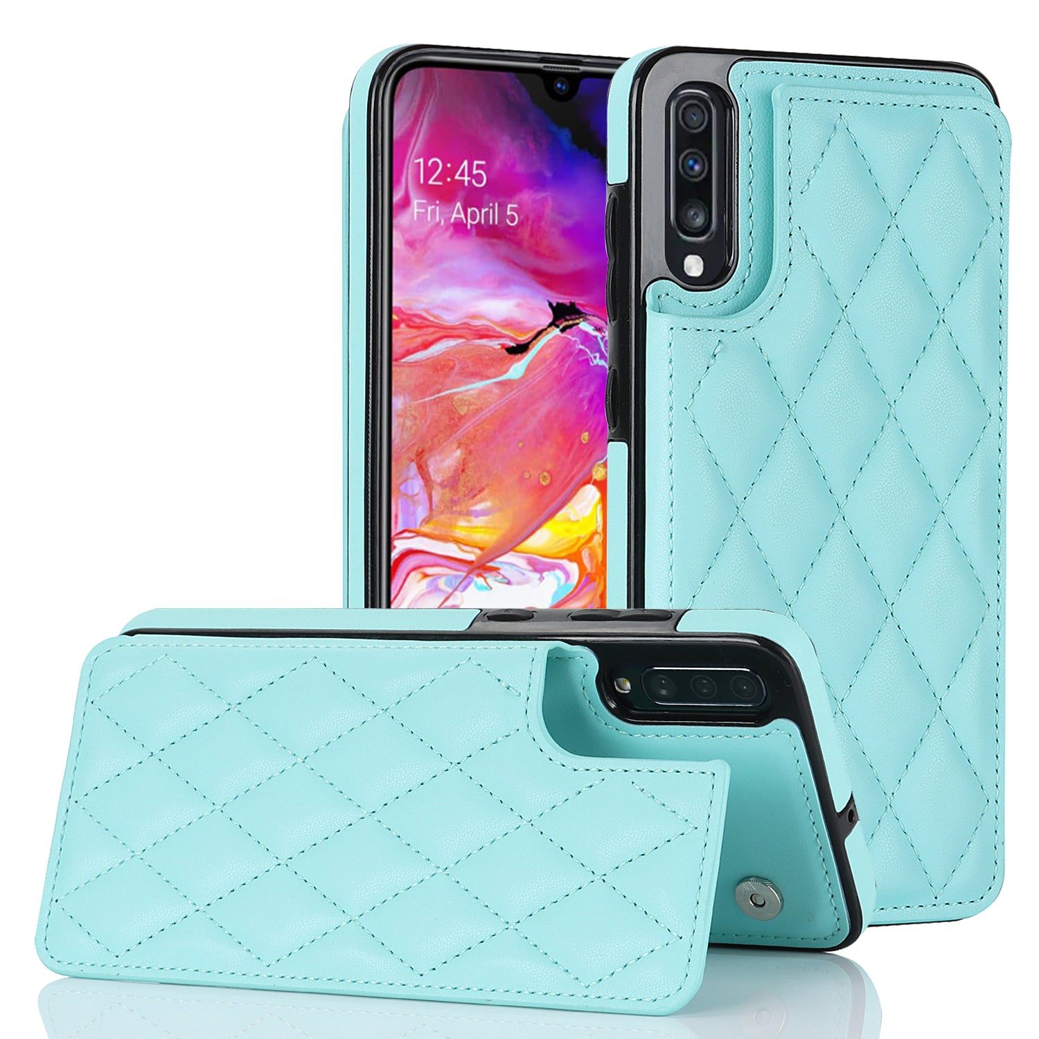 For Samsung Galaxy A50 / A50s / A30s Card Slots Phone Cover RFID Blocking PU Leather TPU Kickstand Case