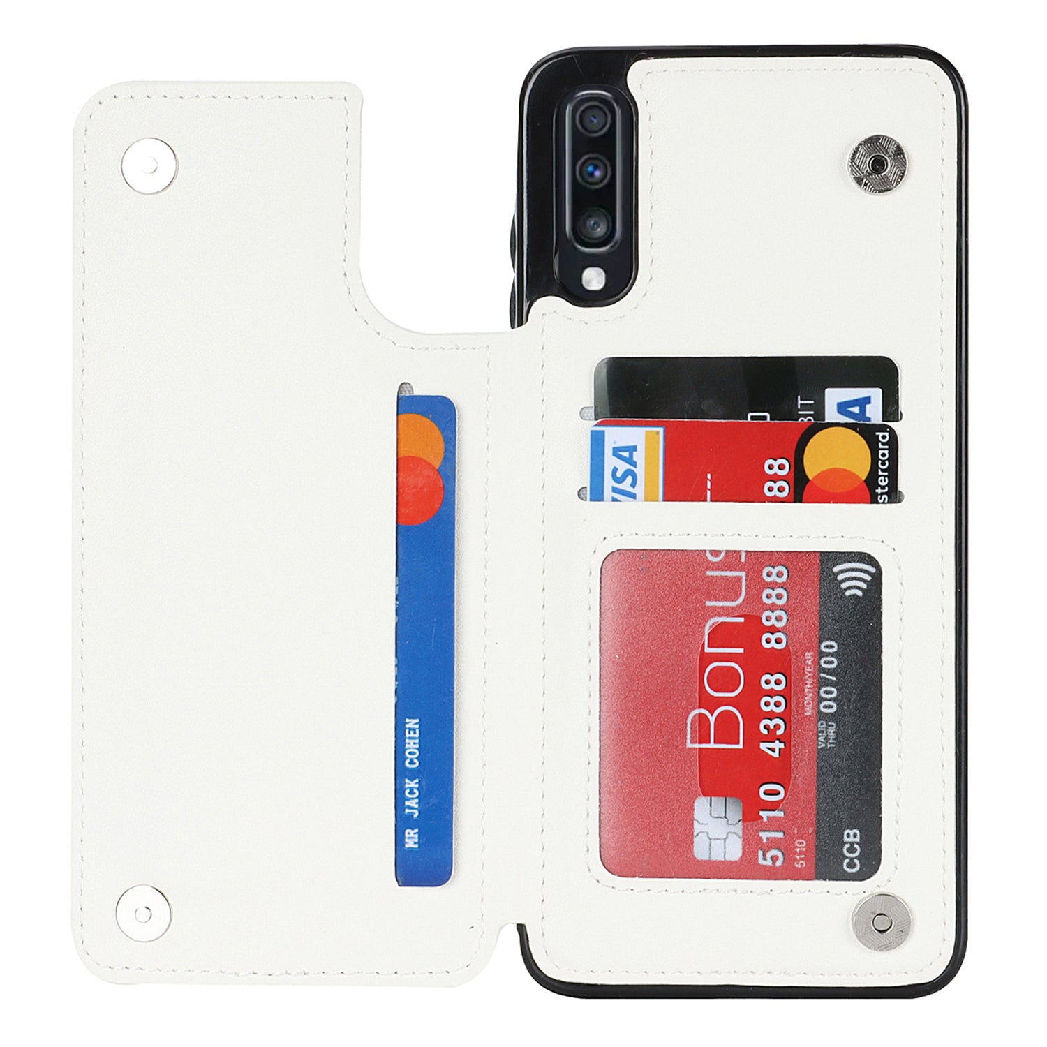 For Samsung Galaxy A50 / A50s / A30s Card Slots Phone Cover RFID Blocking PU Leather TPU Kickstand Case